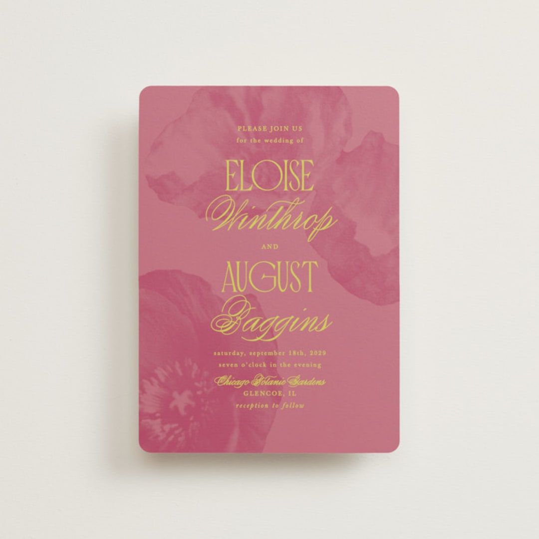 "Maximalist Poppies" - Wedding Invitations in Flamingo by Morgan Kendall - Front