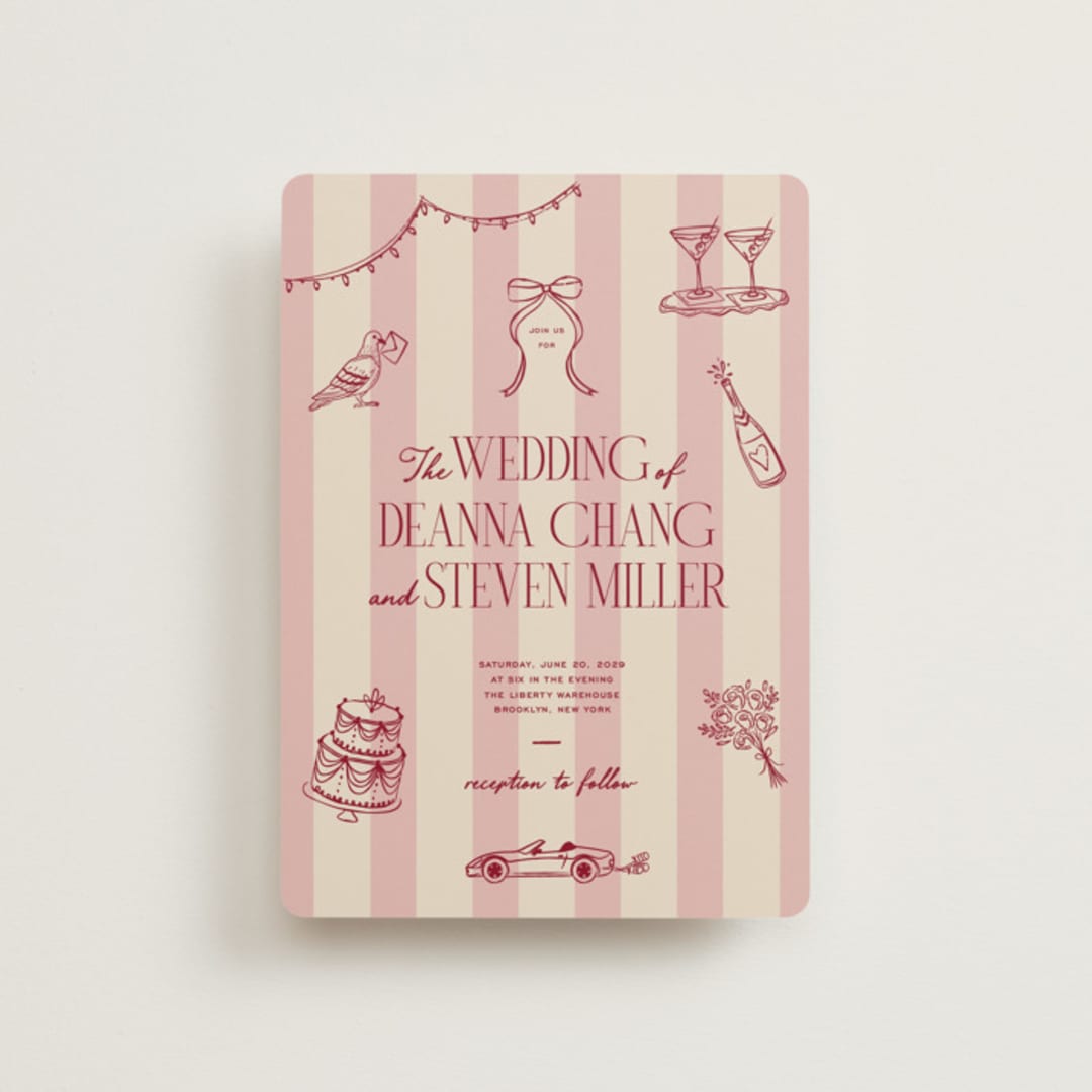 "Thompson" - Wedding Invitations in Rose by Jennifer Lew - Front