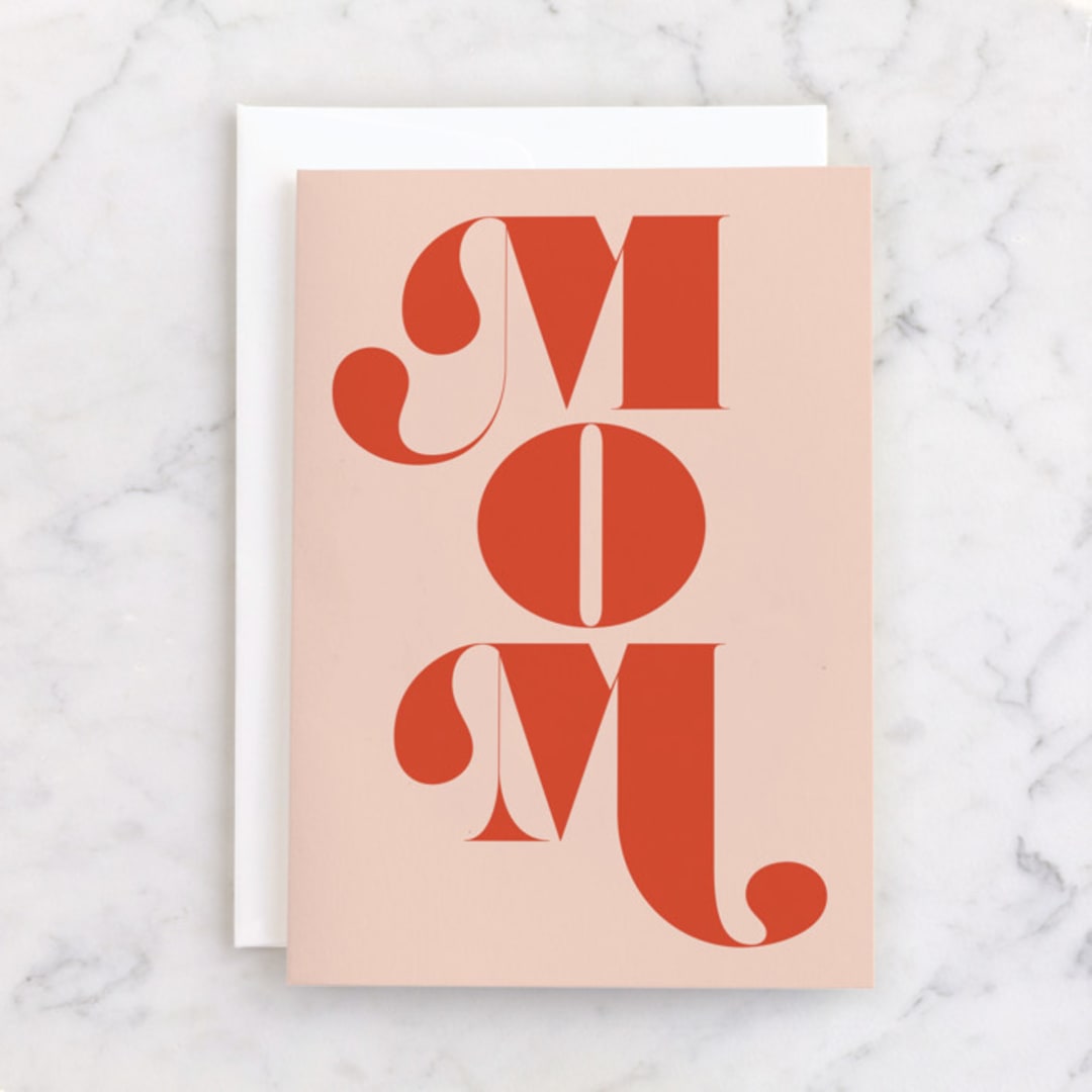 "mom..." - Single Greeting Cards in Papaya by Lori Wemple - Front