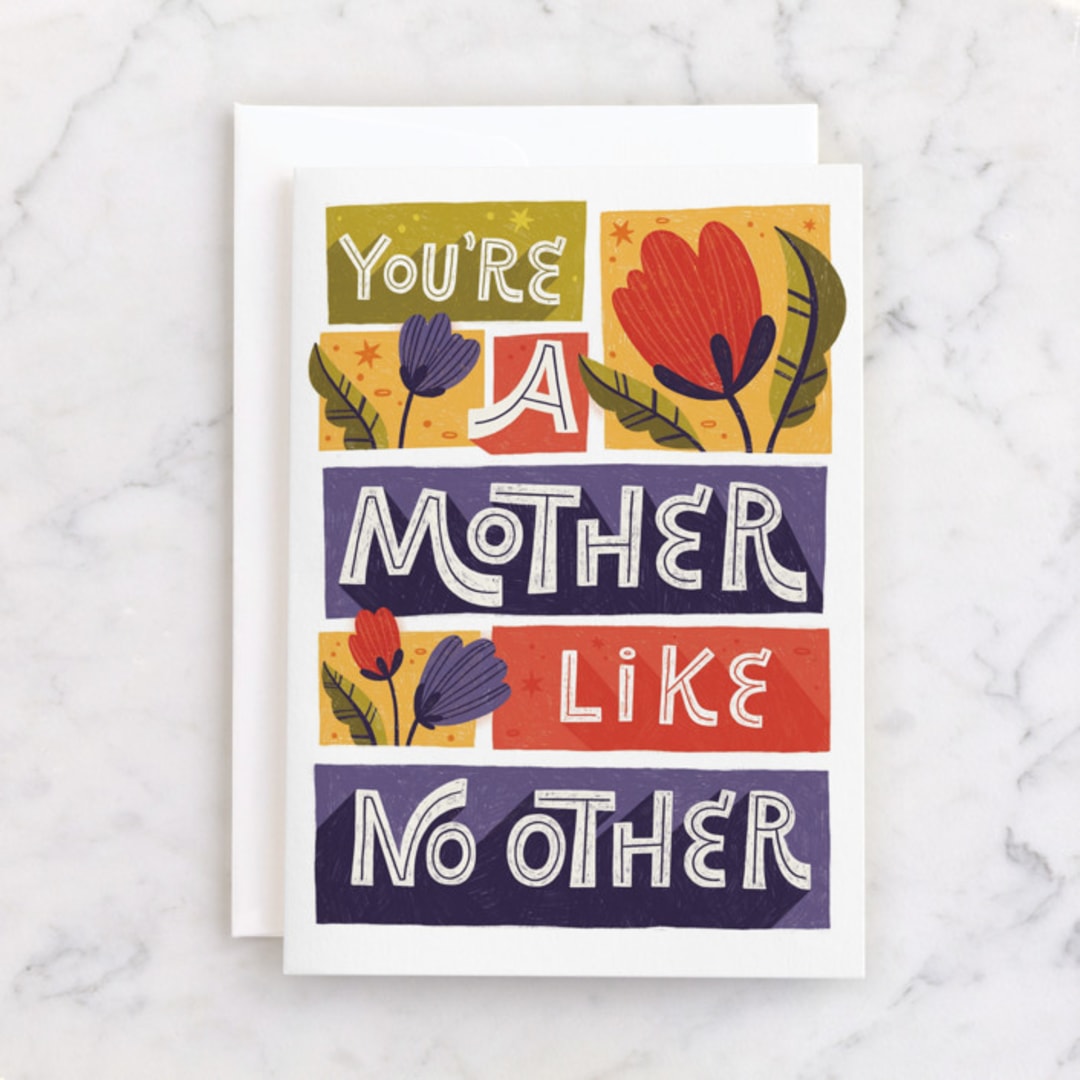 "You're A Mother Like No Other" - Single Greeting Cards in Grape by Jess Gunderson - Front