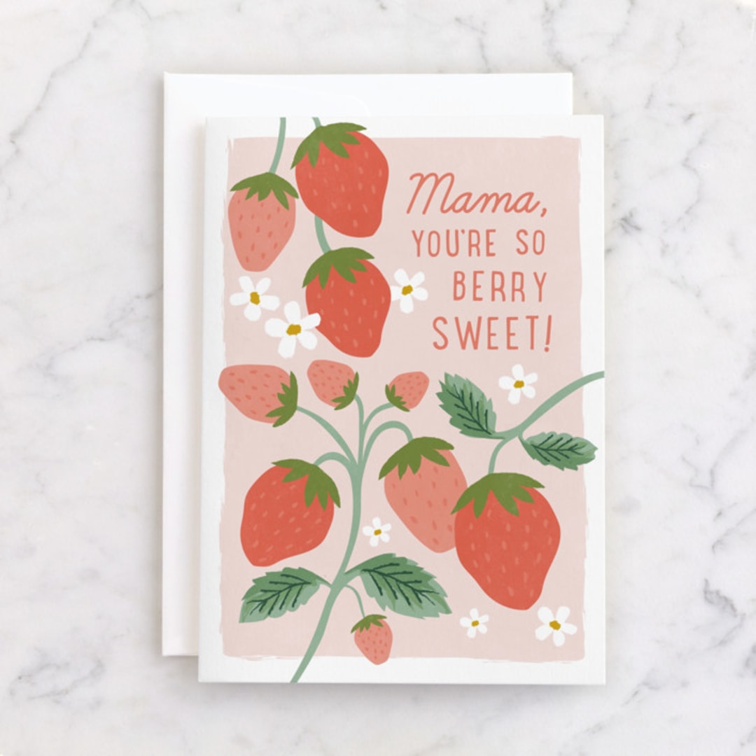 "berry sweet mama" - Single Greeting Cards in Berry by Karidy Walker - Front