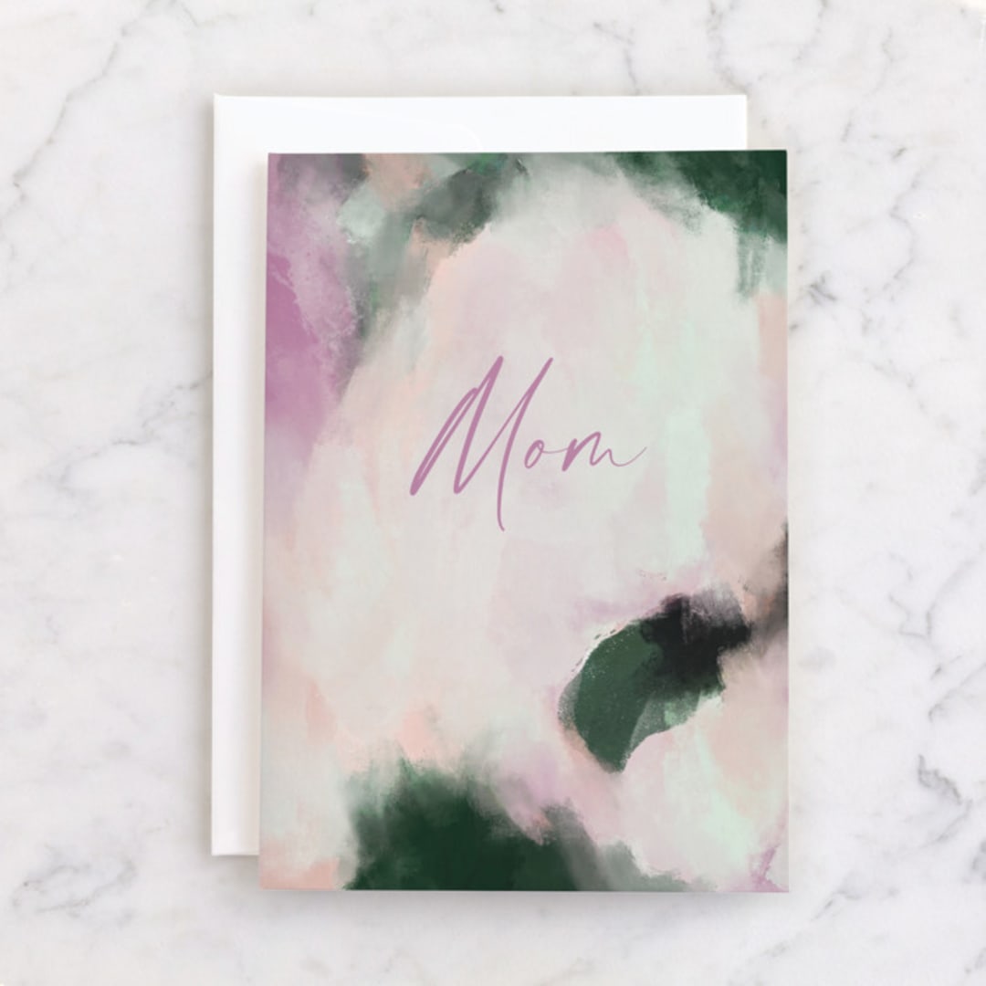 "Abstract" - Single Greeting Cards in Carnation by Heather Cairl - Front