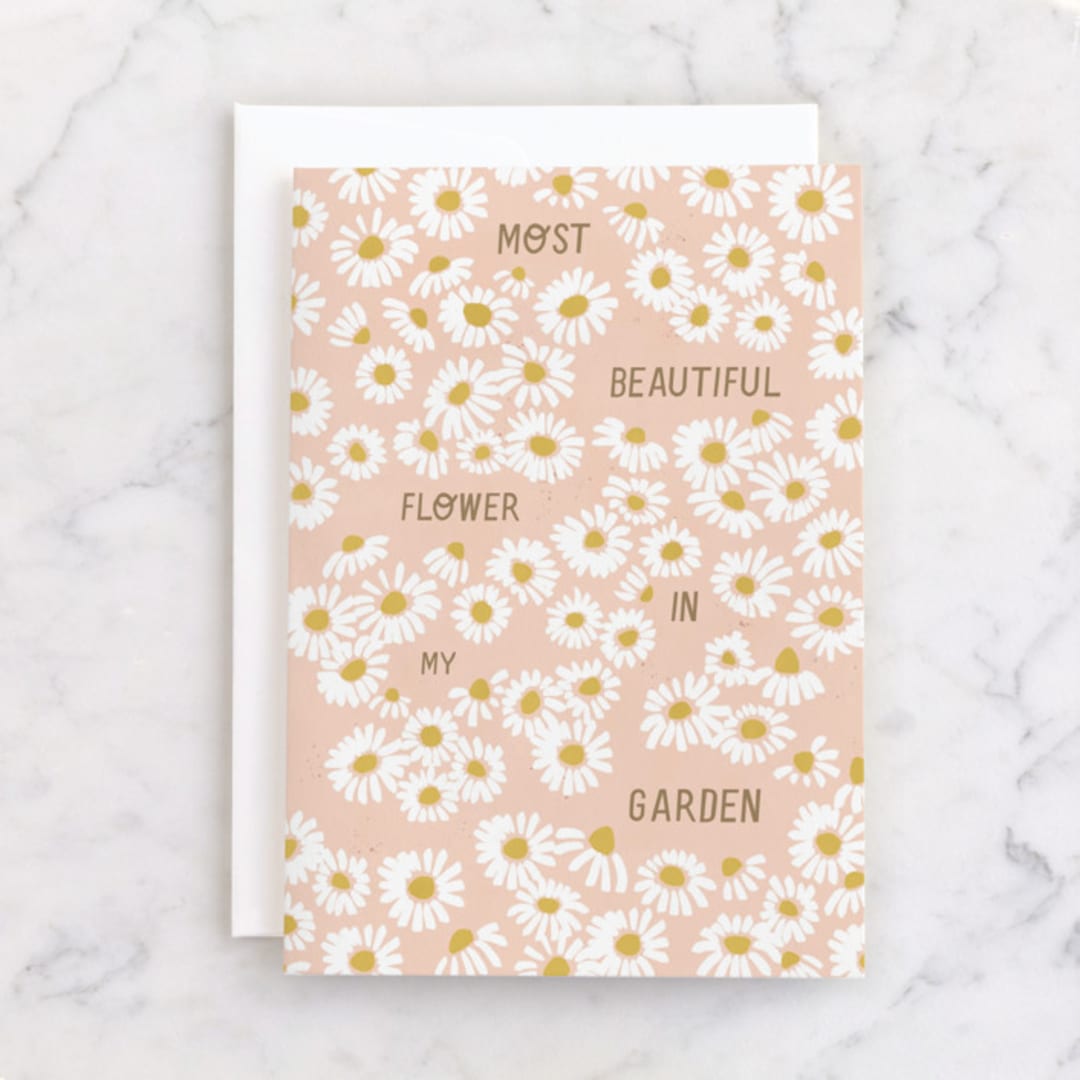 "Most Beautiful Flower" - Single Greeting Cards in Petal by Pati Cascino - Front