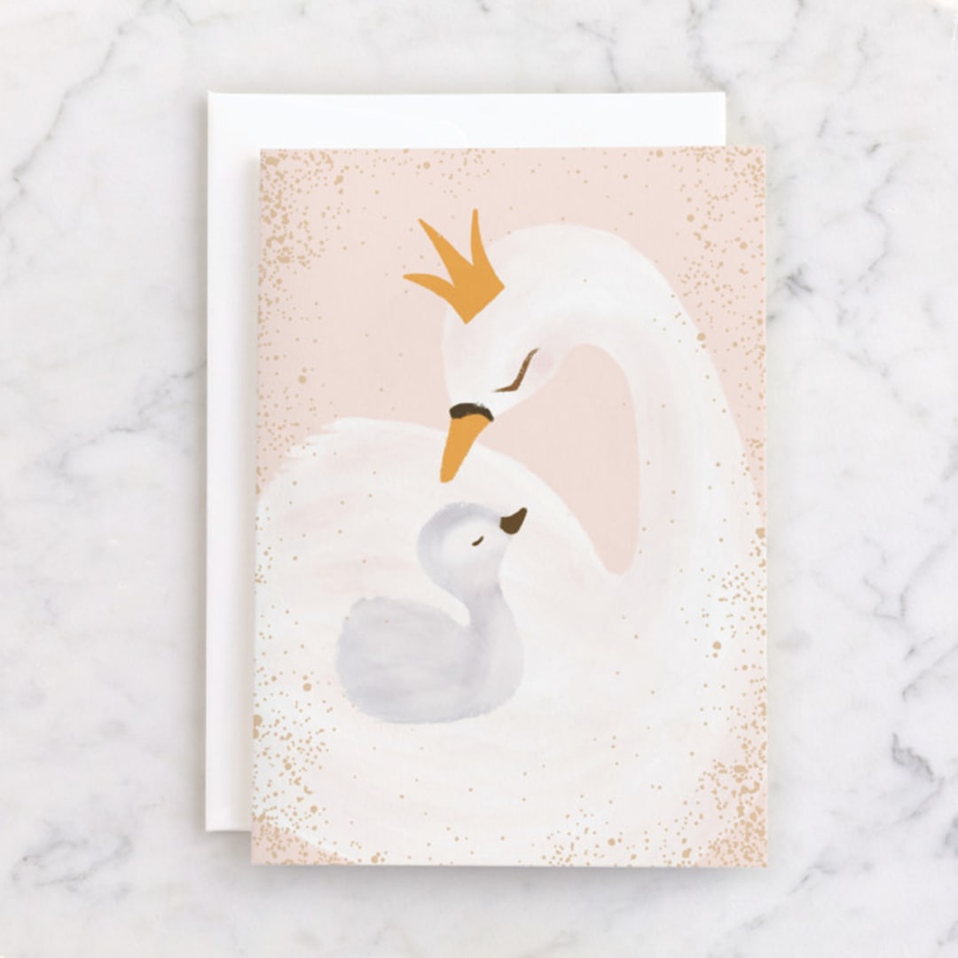 "dutch baby" - Single Greeting Cards in Blush by chocomocacino - Front