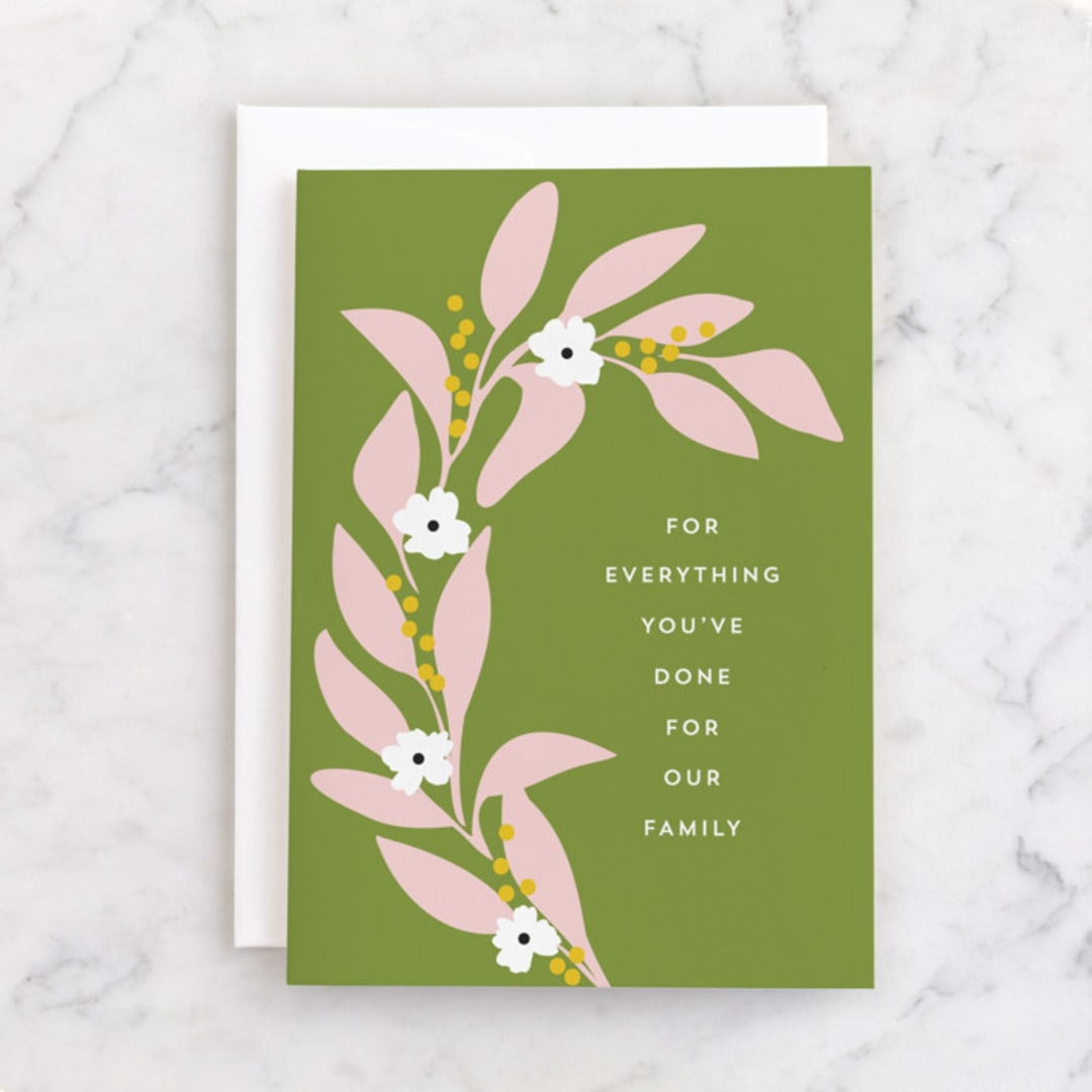 "Everything Everyday" - Single Greeting Cards in Leaf by Angela Garrick - Front