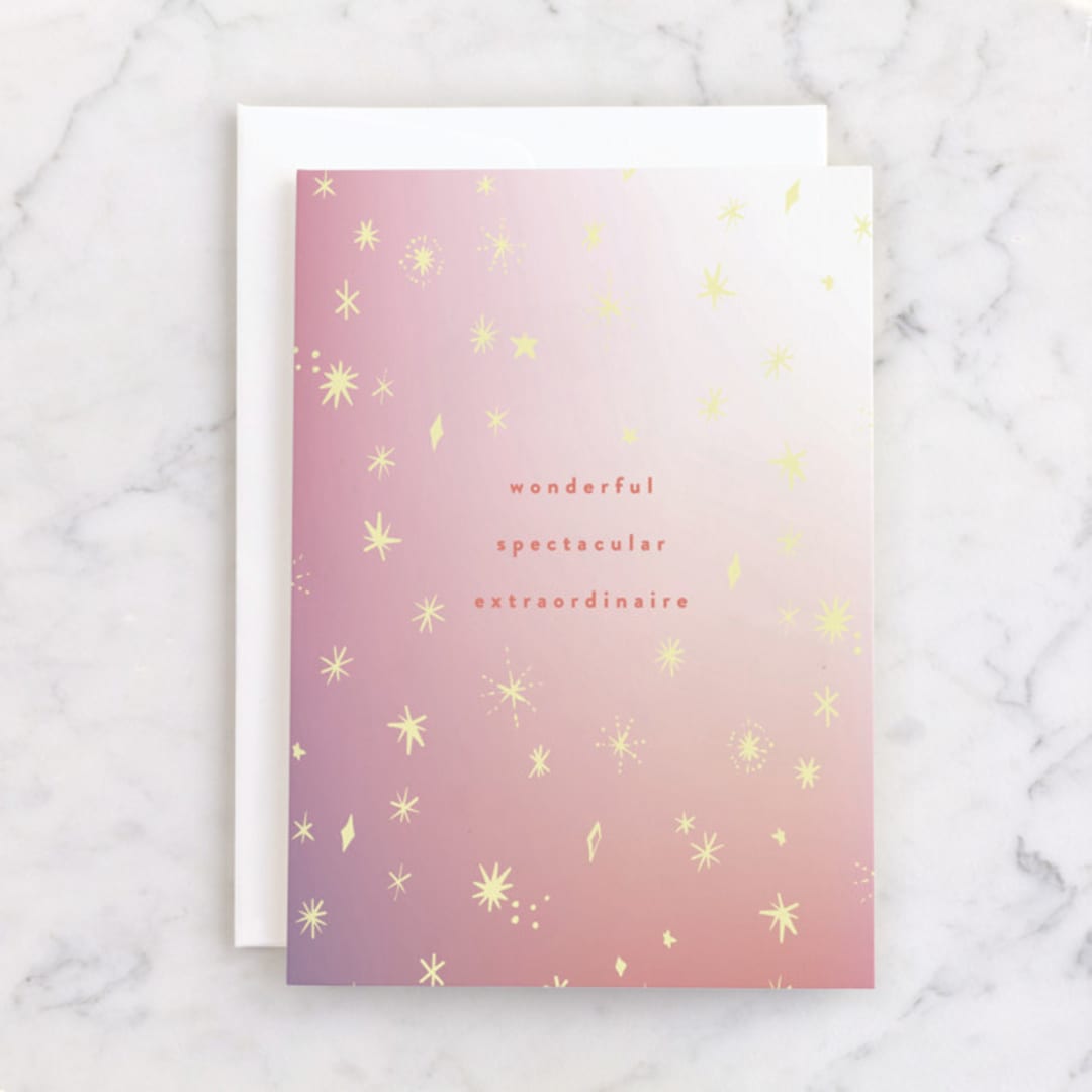 "extraordinaire" - Single Greeting Cards in Dusk by Rebecca Durflinger - Front