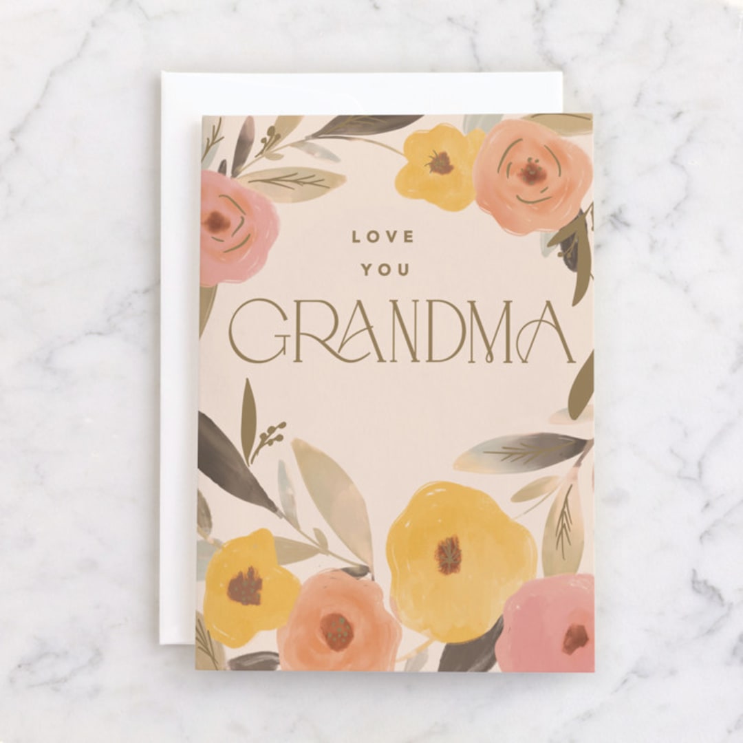 "Grandma gratitude" - Single Greeting Cards in Peony by Creo Study - Front