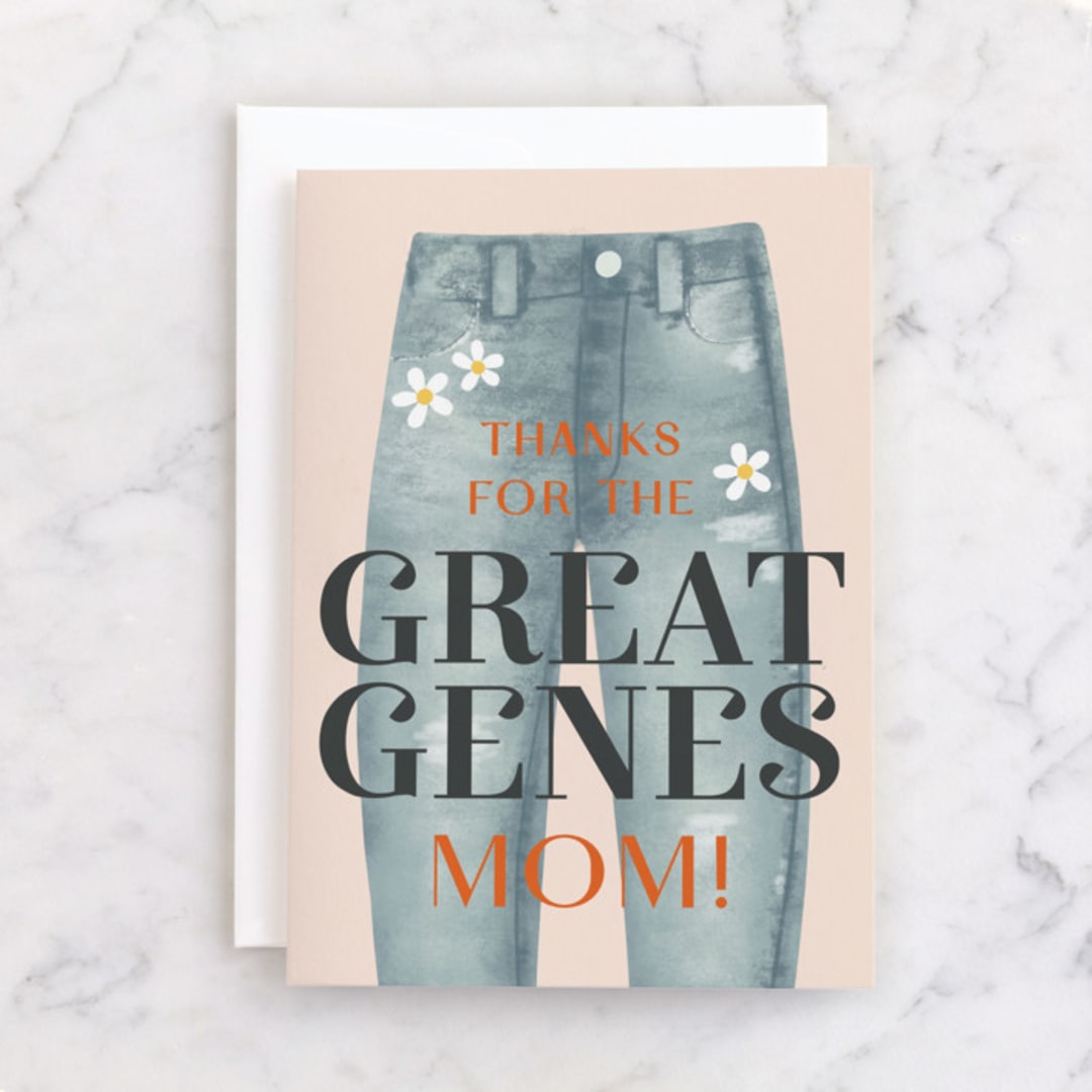 "Great Genes" - Single Greeting Cards in Denim by Itsy Belle Studio - Front