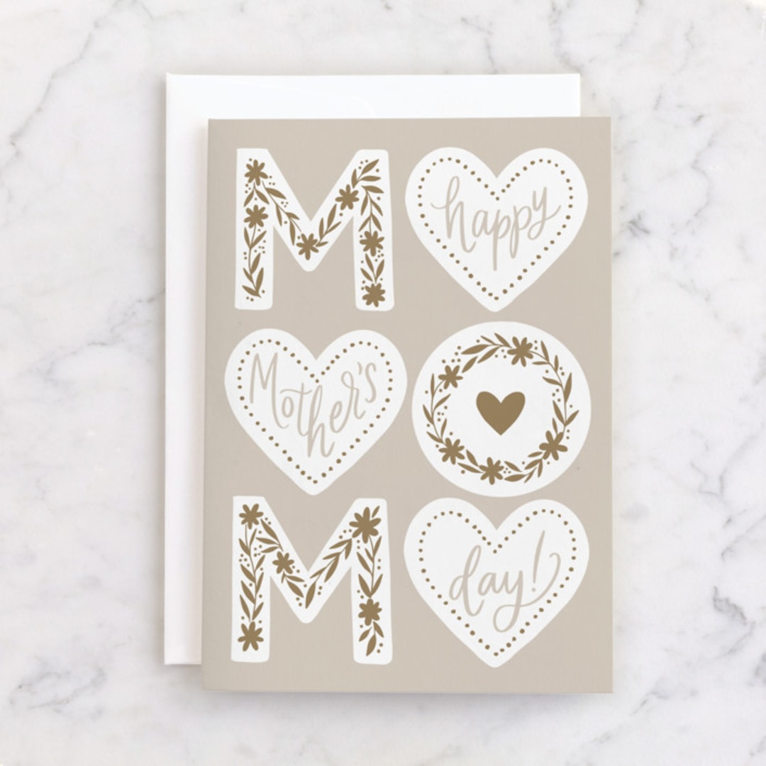 "Mother's Day Letters" - Single Greeting Cards in Champagne by Alethea and Ruth - Front