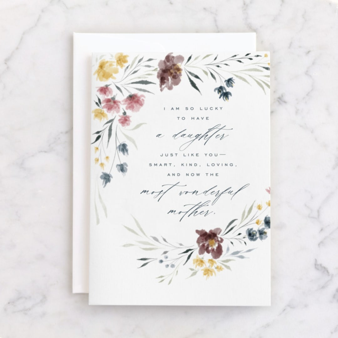 "Serenade" - Single Greeting Cards in Periwinkle by Nicoletta Savod - Front