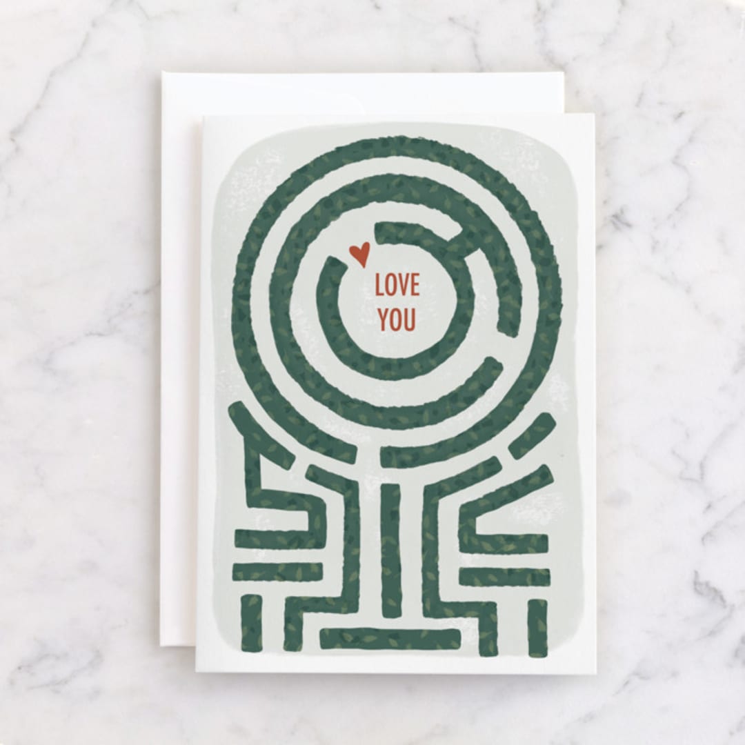 "Topiary Turns" - Single Greeting Cards in Grass by Dawn Pope - Front