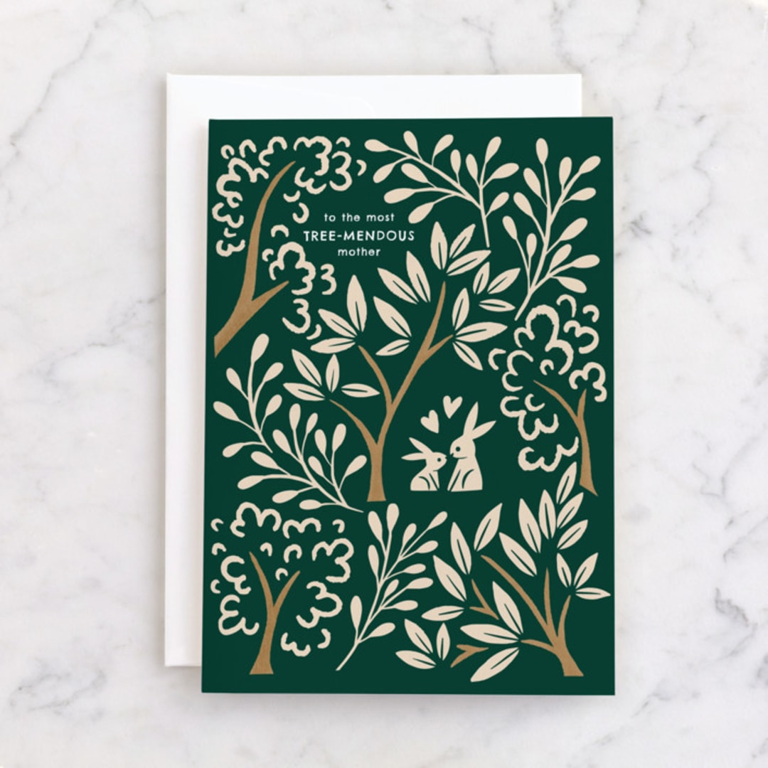"Tree-mendous" - Single Greeting Cards in Evergreen by Vivian Yiwing - Front