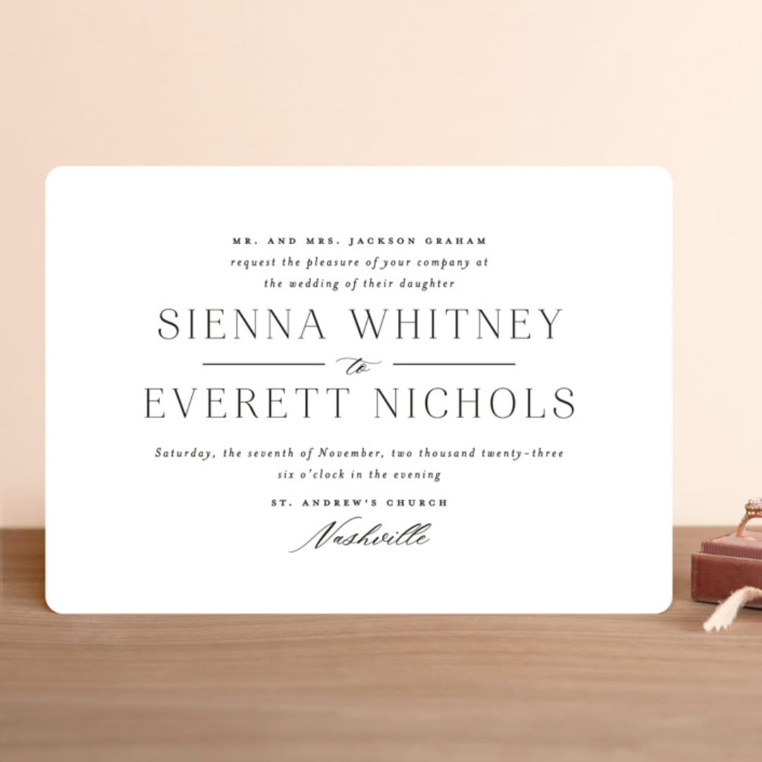 "Sienna" - Wedding Invitations in Sugar by Jessica Williams - Front