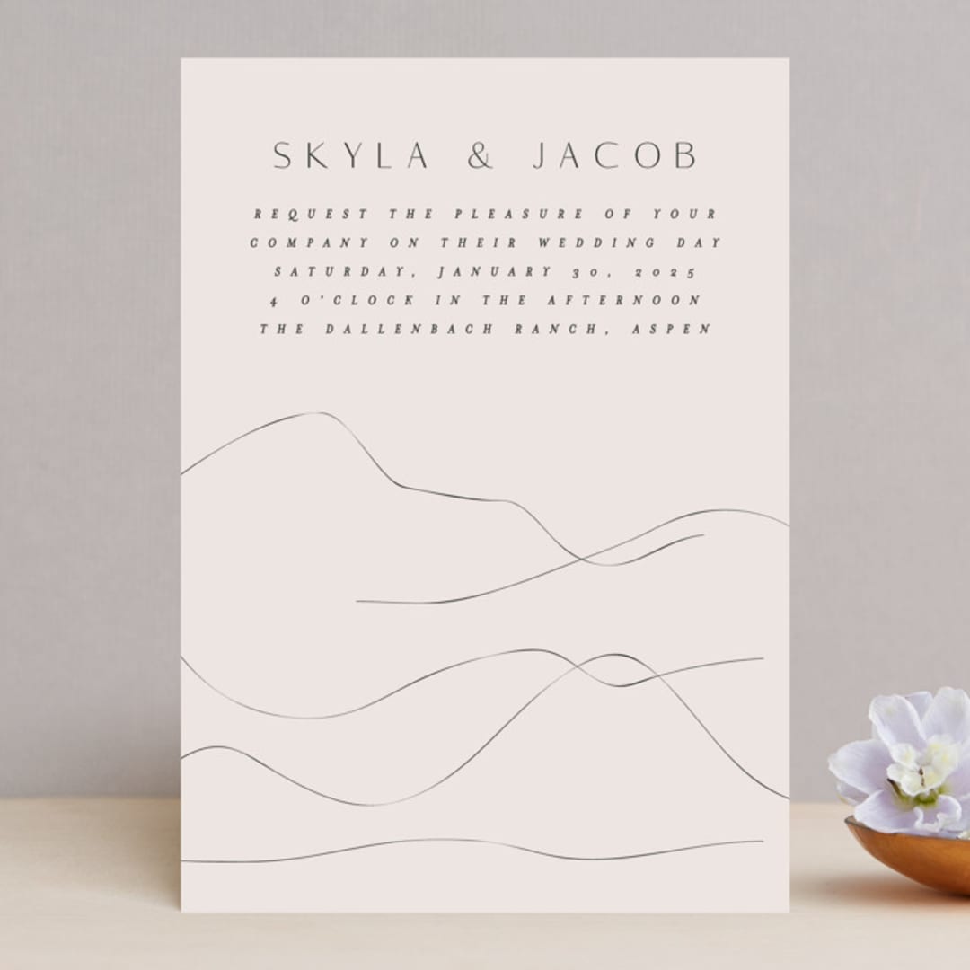 "Mountains" - Wedding Invitations in Ivory by Angela Thompson - Front