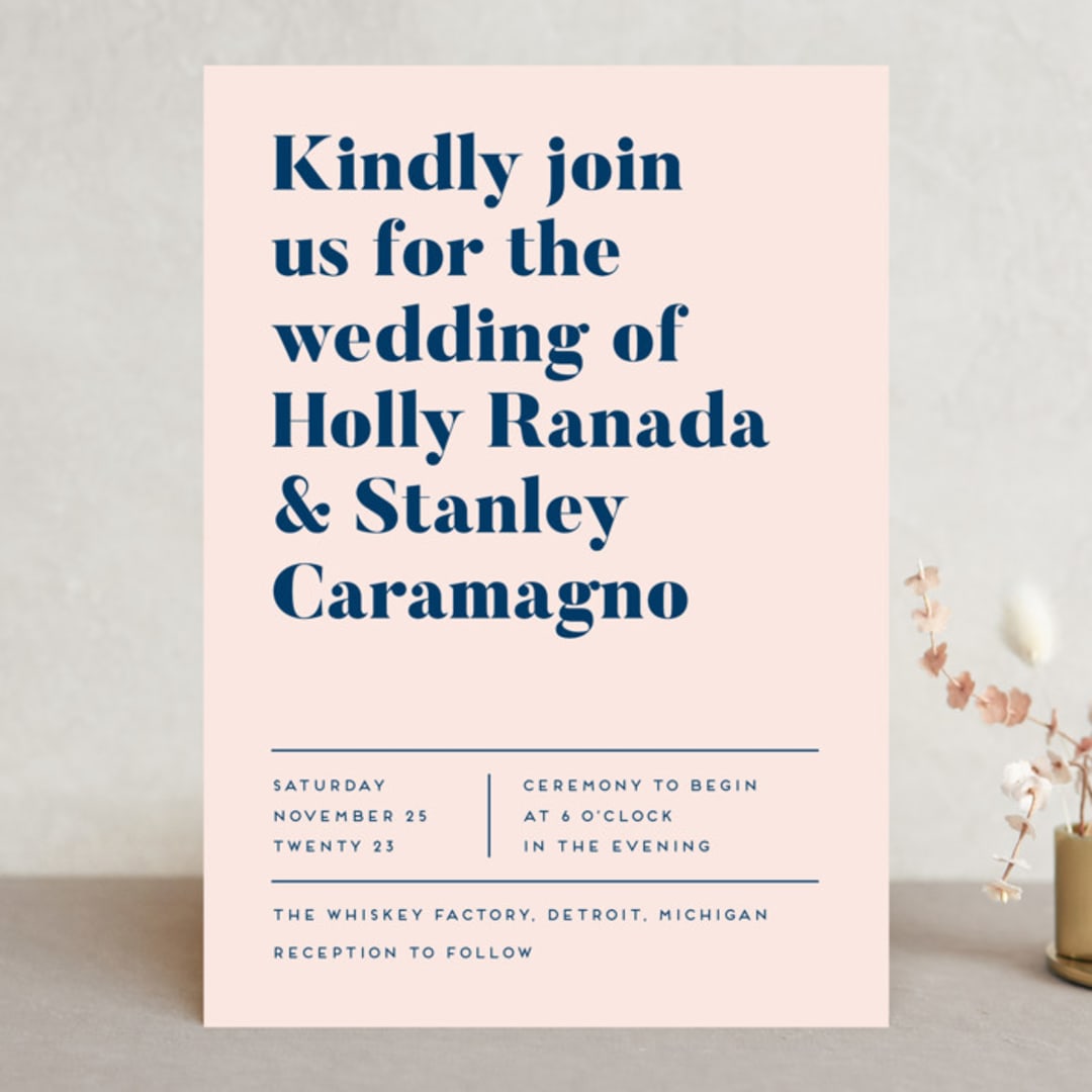 "Vogue" - Wedding Invitations in Navy by Genna Blackburn - Front