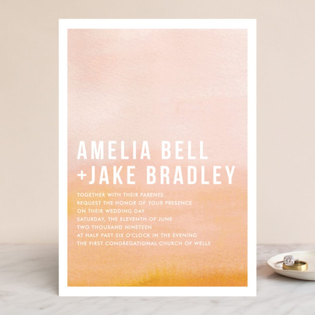 "Ombre" - Wedding Invitations in Mandarin by Dean Street - Front