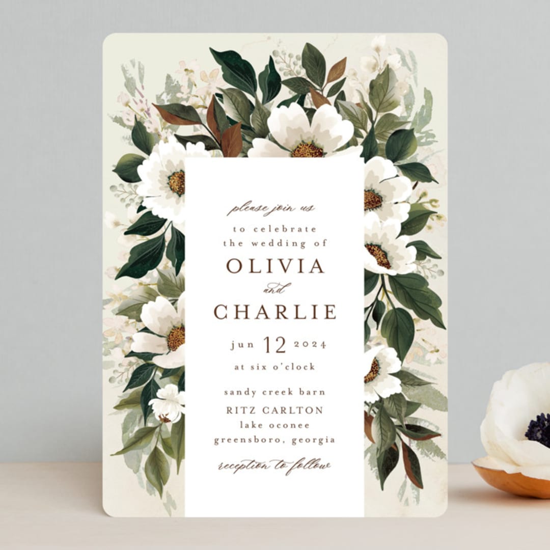 "A Garden Wedding" - Wedding Invitations in Magnolia by Chris Griffith - Front