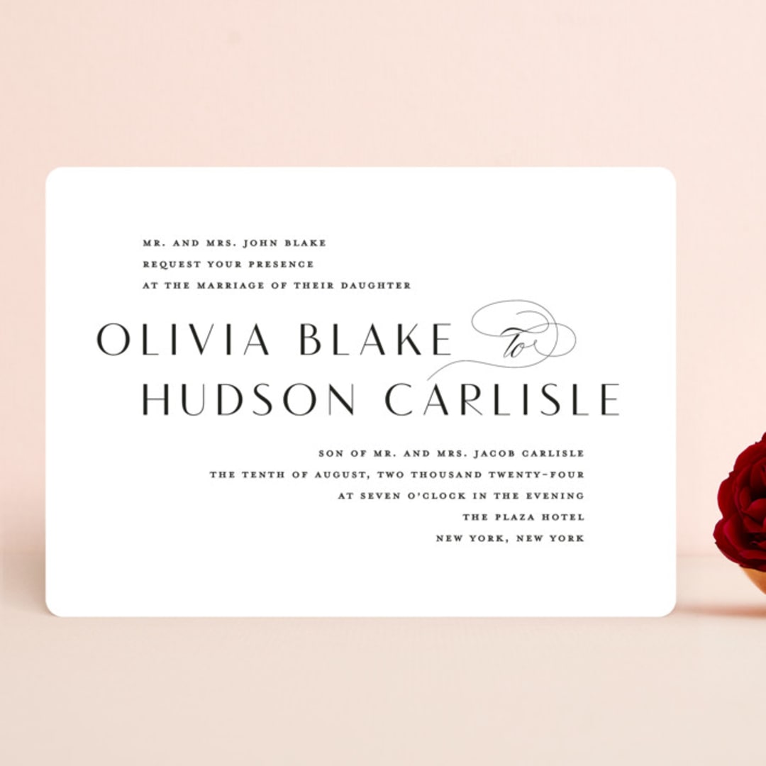 "Plaza" - Wedding Invitations in Onyx by Lauren Chism - Front