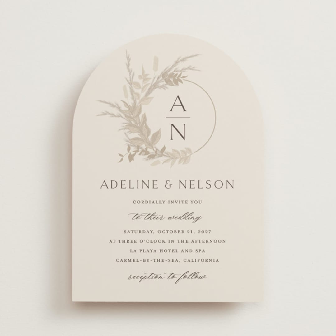 "Preserved Fall Botanicals" - Wedding Invitations in Linen by Erin Deegan - Front