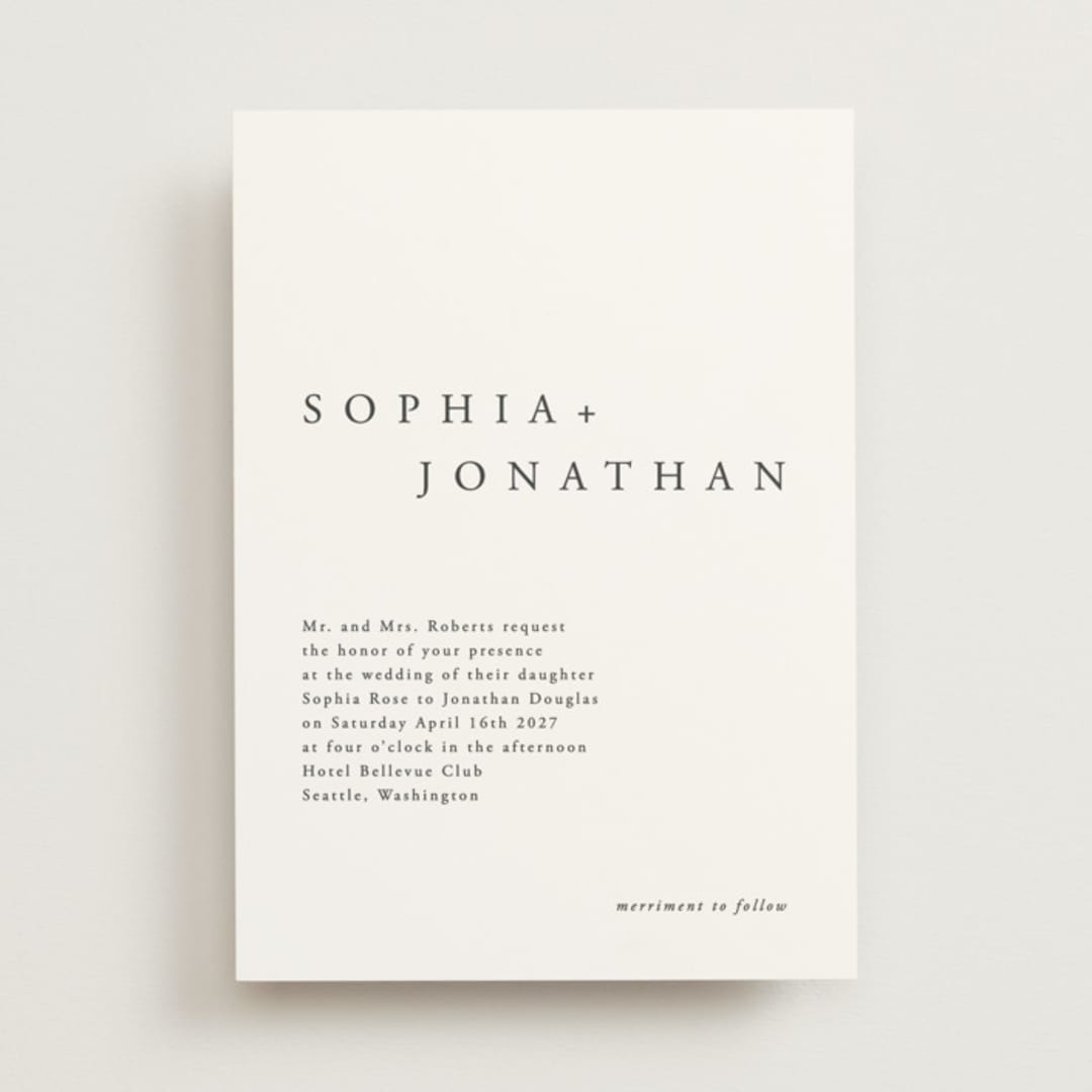 "The Minimalist" - Wedding Invitations in Air by lulu and isabelle - Front