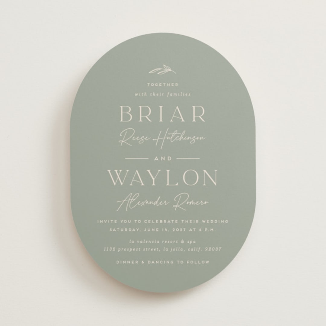 "Soft Arch" - Wedding Invitations in Sage by Erica Krystek - Front