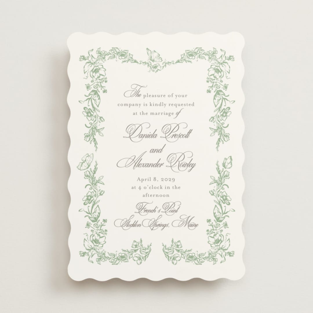 "Romantic Garden" - Wedding Invitations in Mint by Melinda Denison - Front
