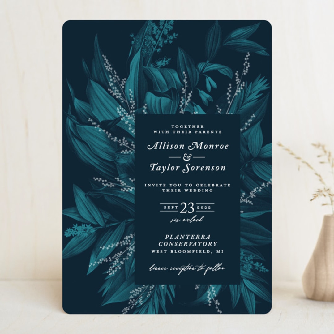"Moonlit Garden" - Wedding Invitations in Twilight by GeekInk Design - Front