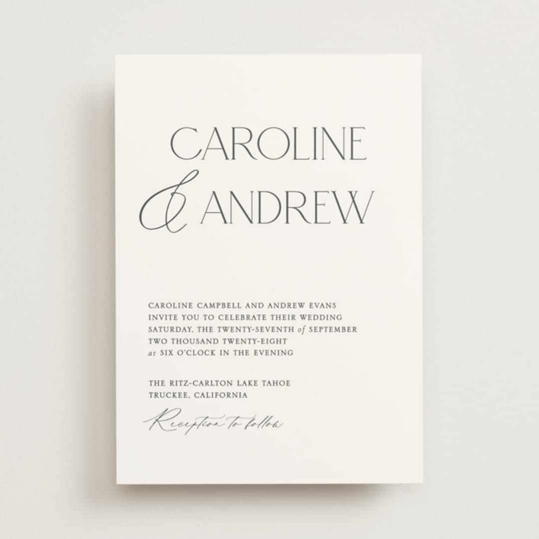 "Contemporary" - Wedding Invitations in Cotton by Vanessa Doyle - Front