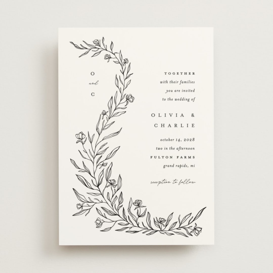 "Floral Cascade" - Wedding Invitations in Alpine by Pixel and Hank - Front