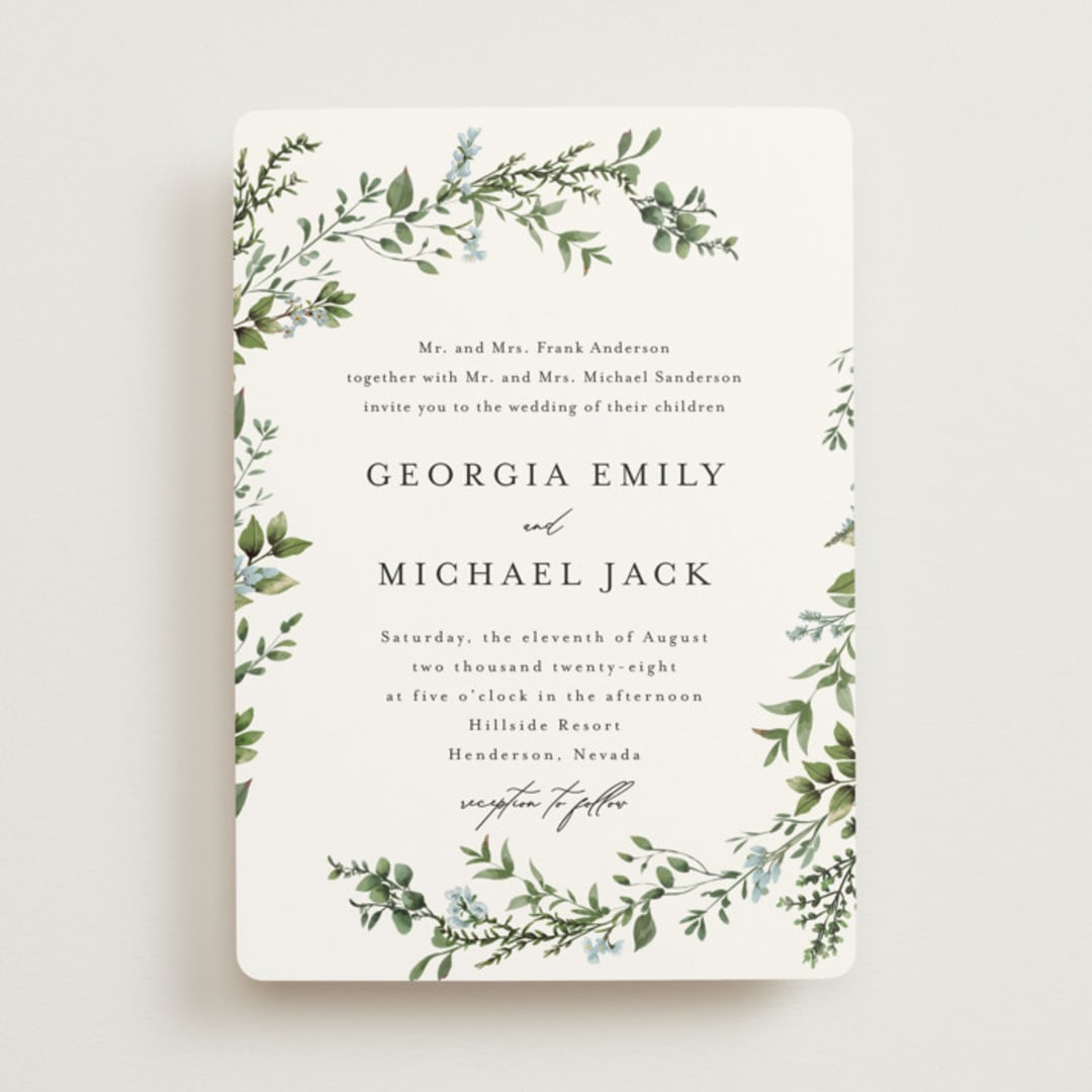 "Romantic Florals" - Wedding Invitations in Coast by Susan Moyal - Front