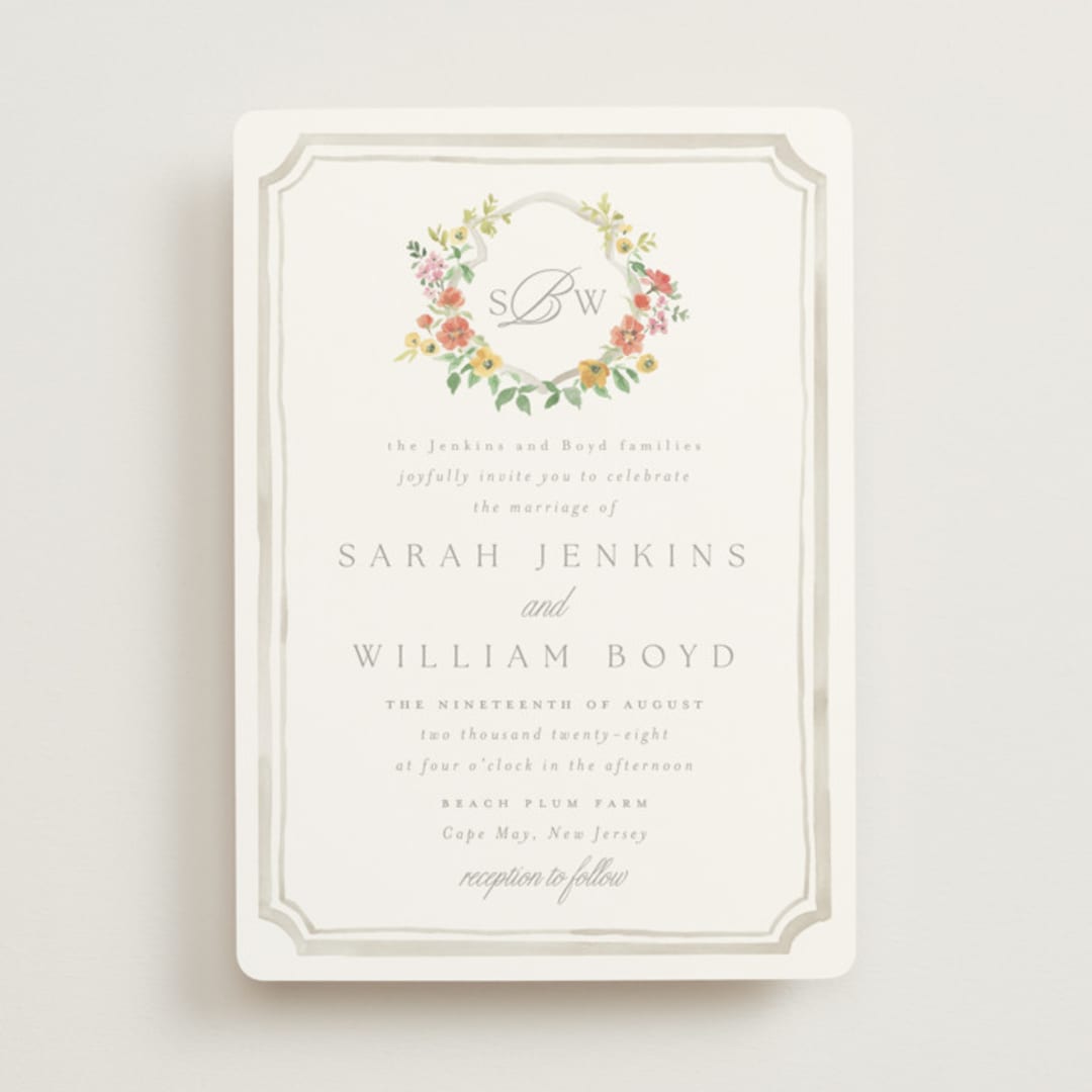 "Chelsea" - Wedding Invitations in Hibiscus by Everett Paper Goods - Front
