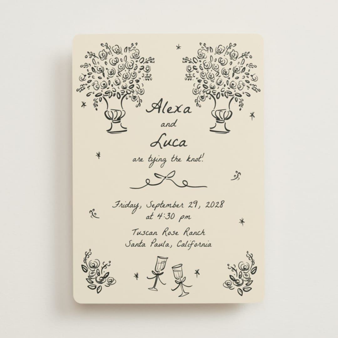 "Roses" - Wedding Invitations in Vanilla by Ani Somi - Front