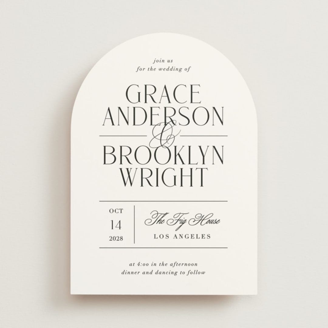 "Grand Scale" - Wedding Invitations in Caviar by Olivia Raufman - Front
