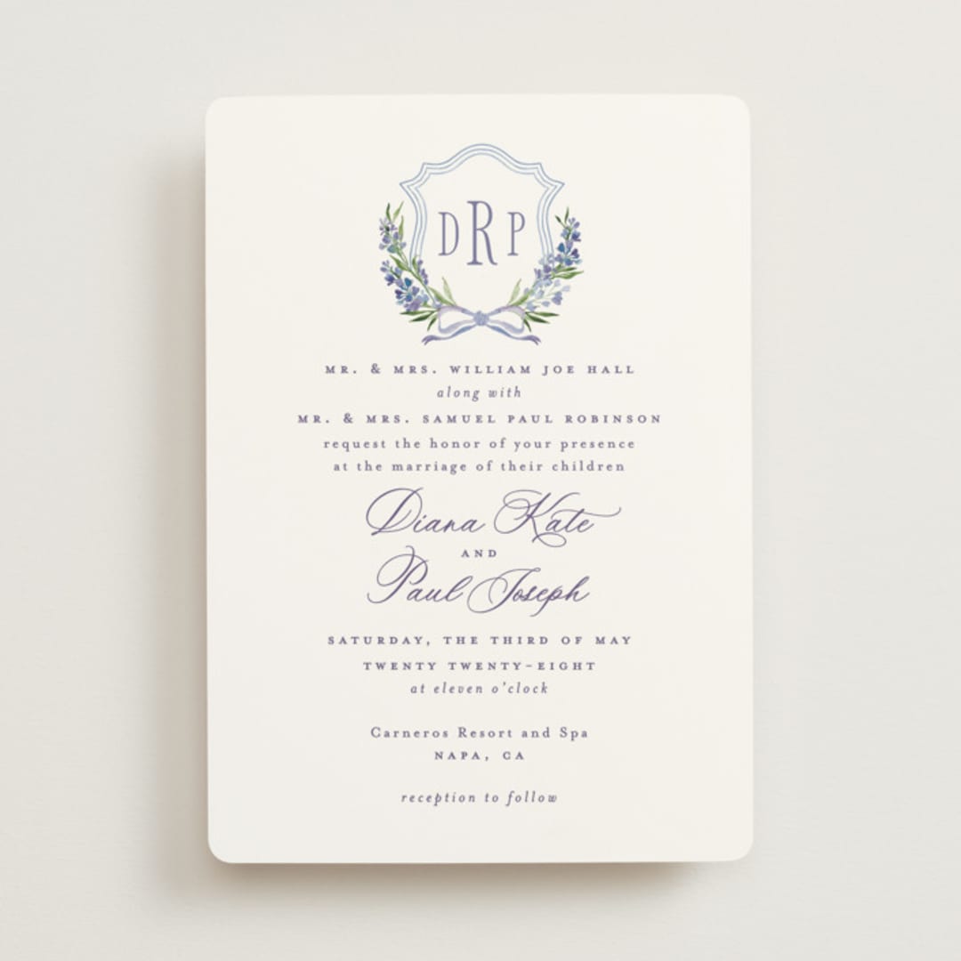 "Lavender" - Wedding Invitations in Tuscany by Claudia Orengo - Front
