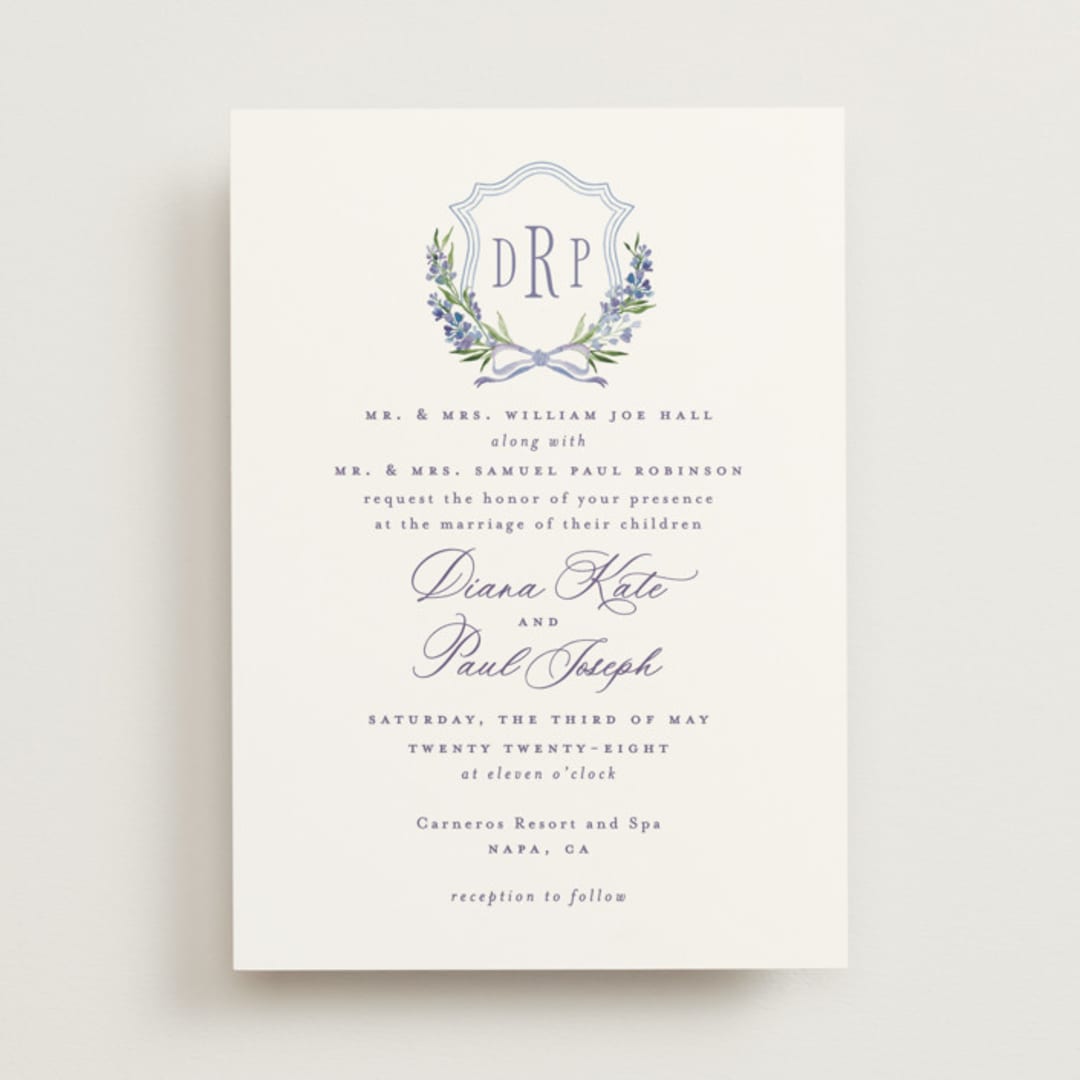 "Lavender" - Wedding Invitations in Tuscany by Claudia Orengo - Front
