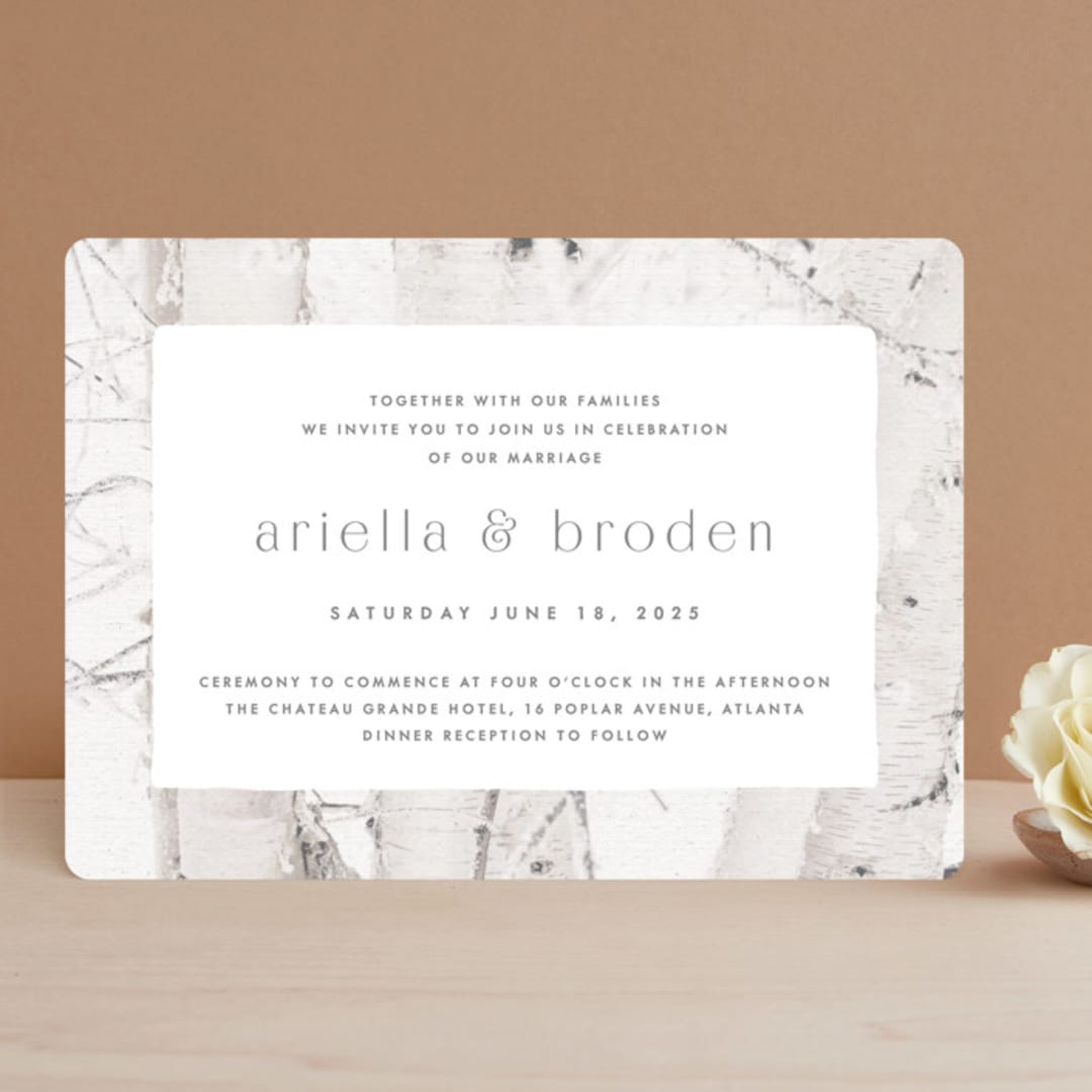 "Winter Birch" - Wedding Invitations in Natural by Melanie Severin - Front