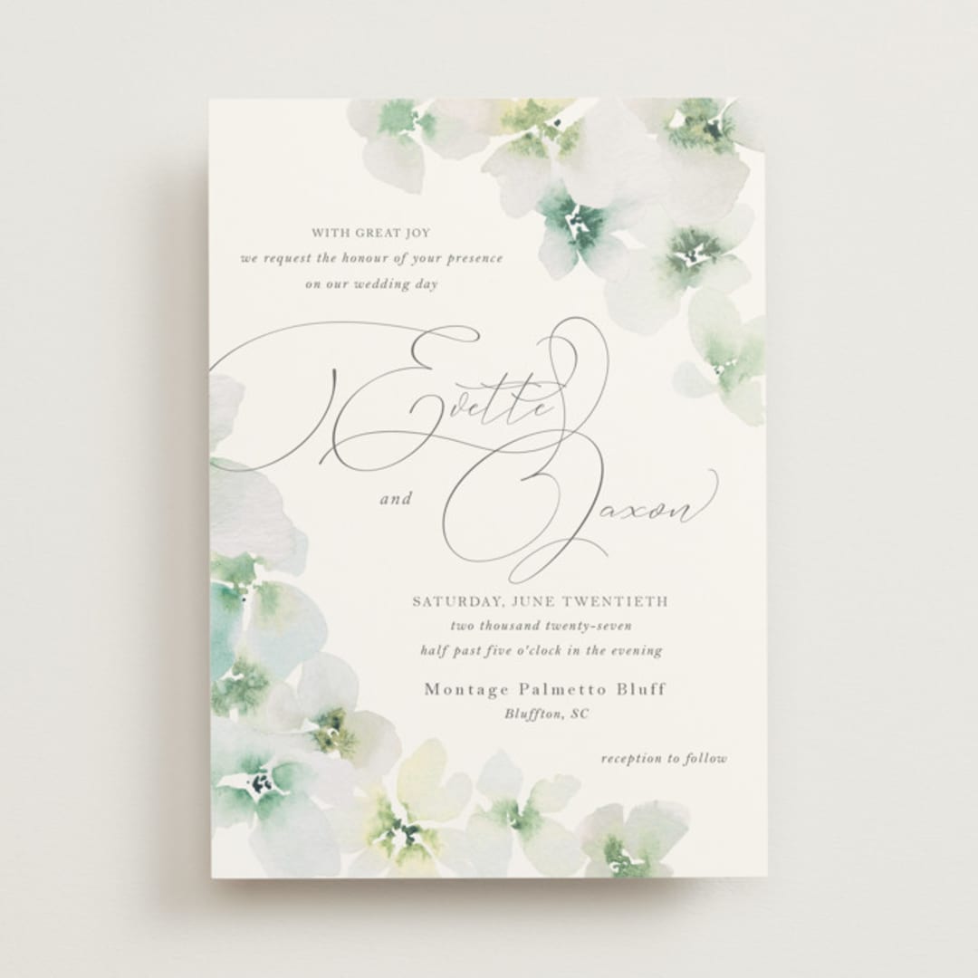 "Whispered" - Wedding Invitations in Springtime by Design Lotus - Front