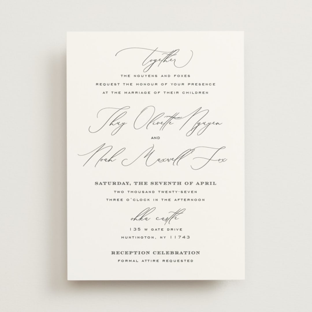 "la noce" - Wedding Invitations in Ink by Design Lotus - Front