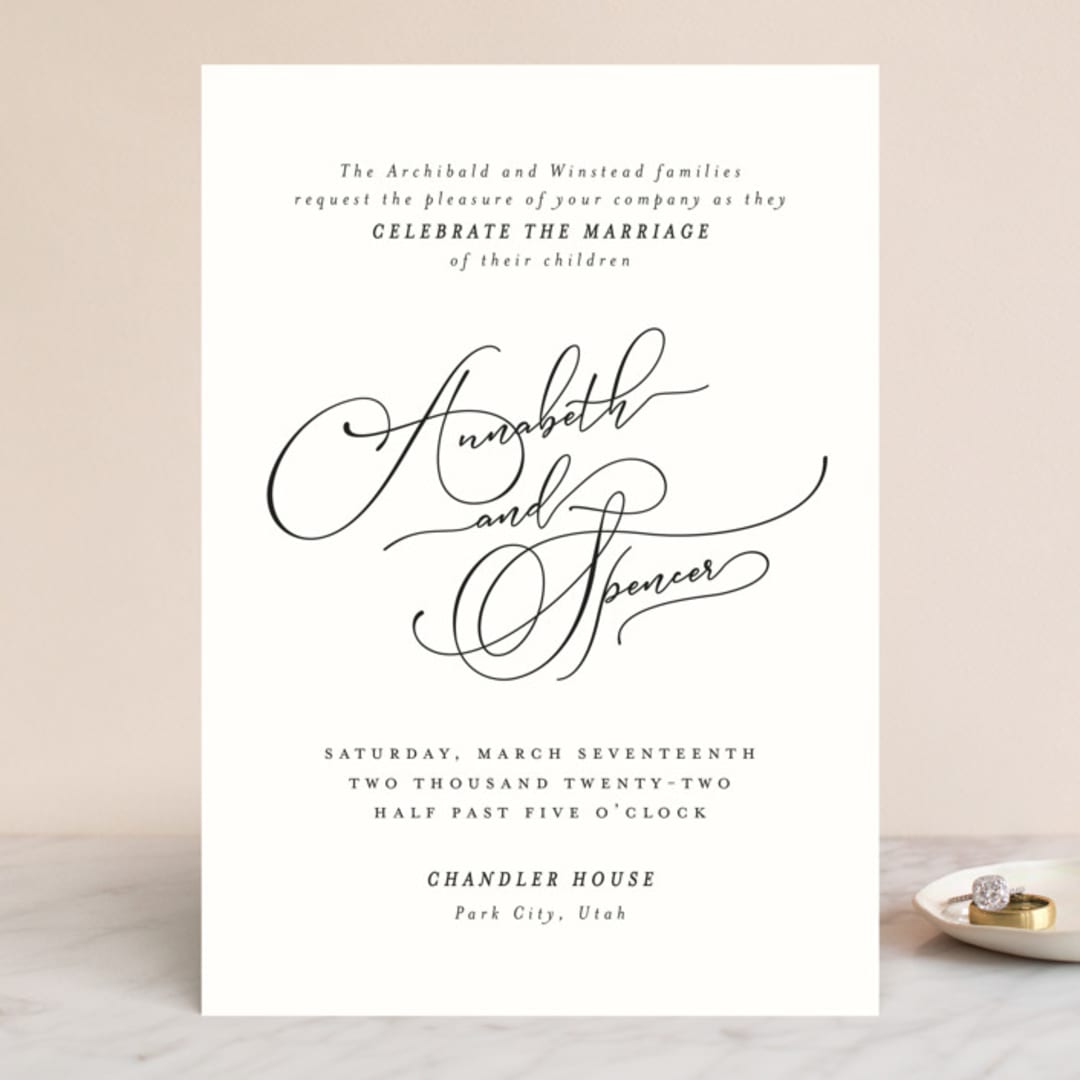 "Heirloom" - Wedding Invitations in Ink by Kimberly Morgan - Front
