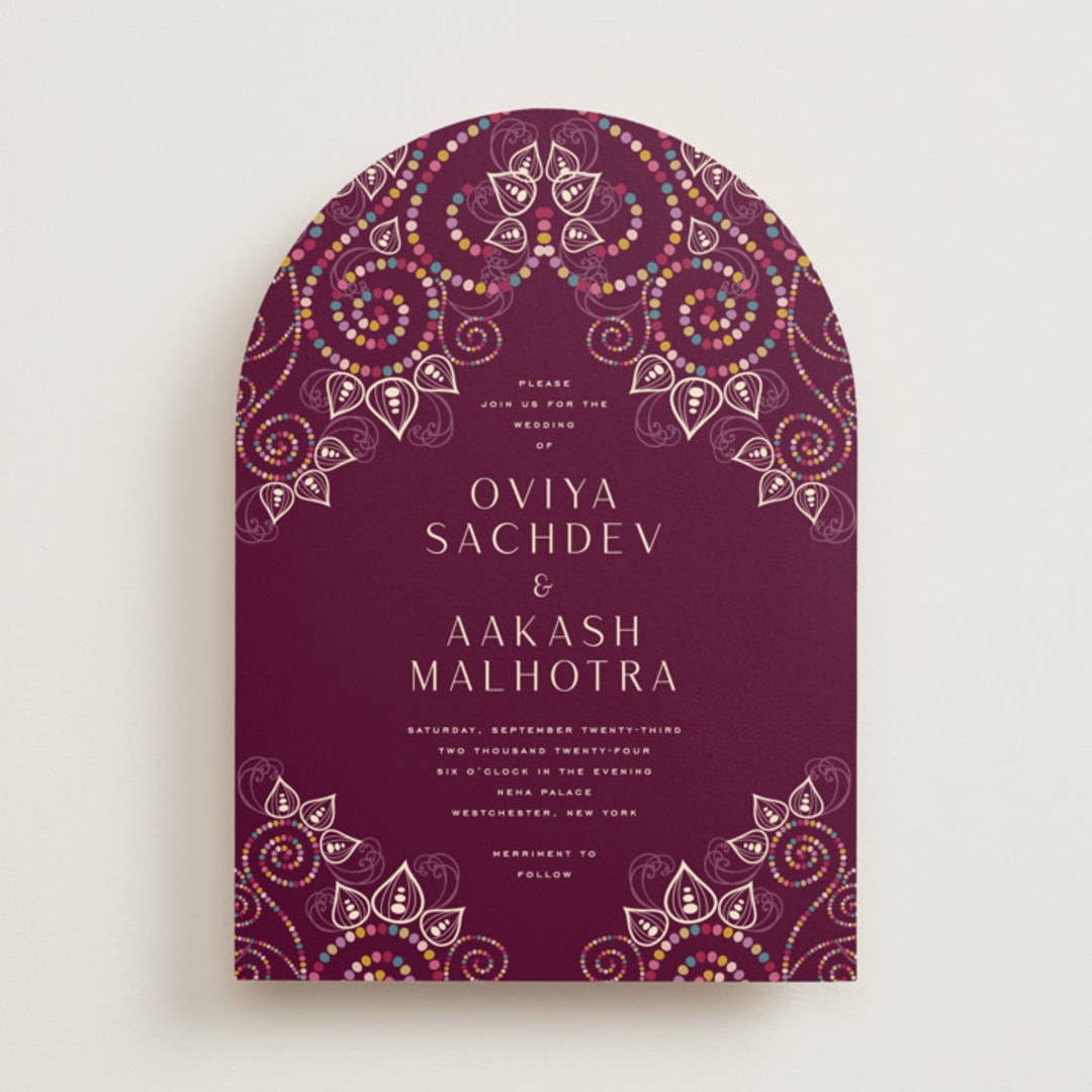 "Henna" - Wedding Invitations in Mixed Berry by fatfatin - Front
