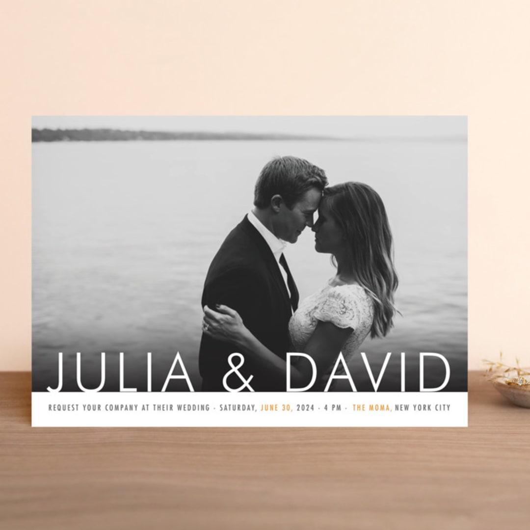 "Minimalist Display" - Wedding Invitations in Orange by Nam Bourassa - Front