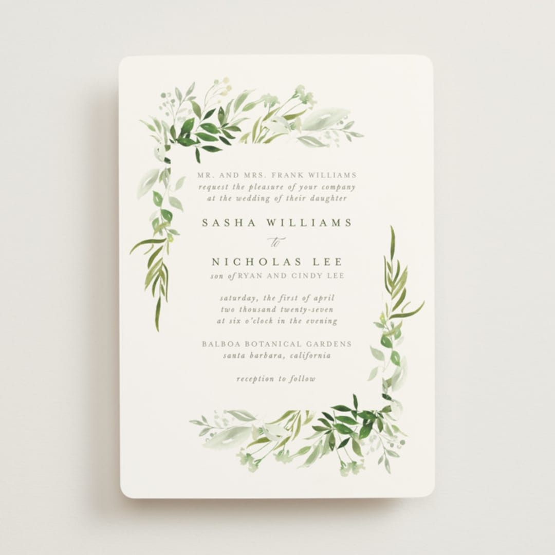 "Verdure" - Wedding Invitations in Garden by Leah Bisch - Front