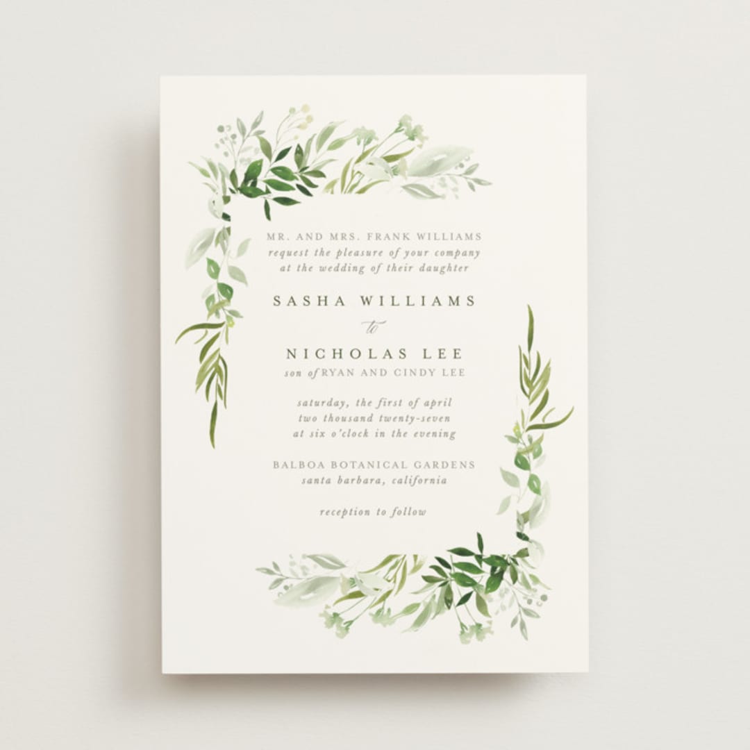 "Verdure" - Wedding Invitations in Garden by Leah Bisch - Front