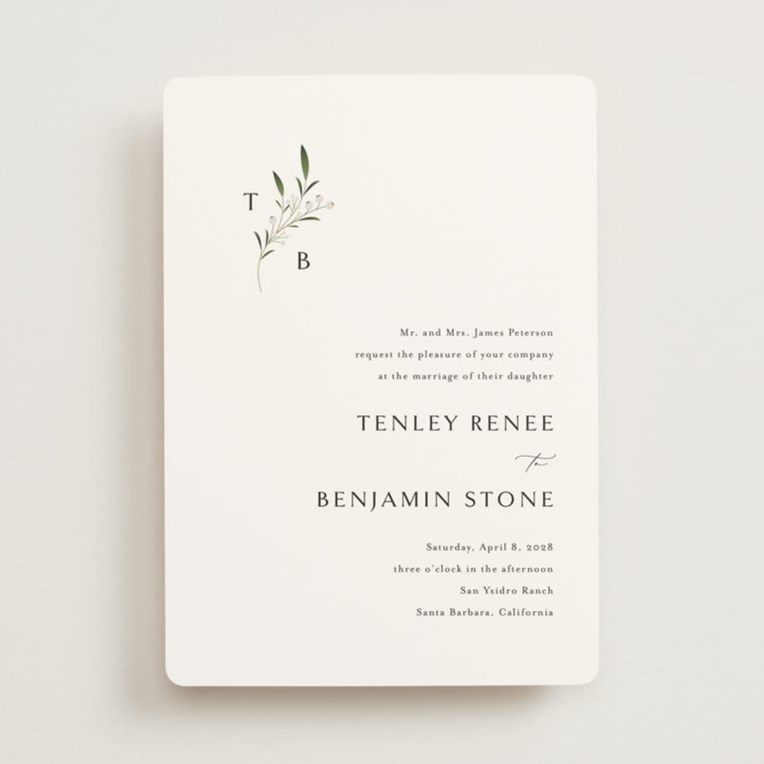 "Gentle Whisper" - Wedding Invitations in Cotton by Jennifer Postorino - Front