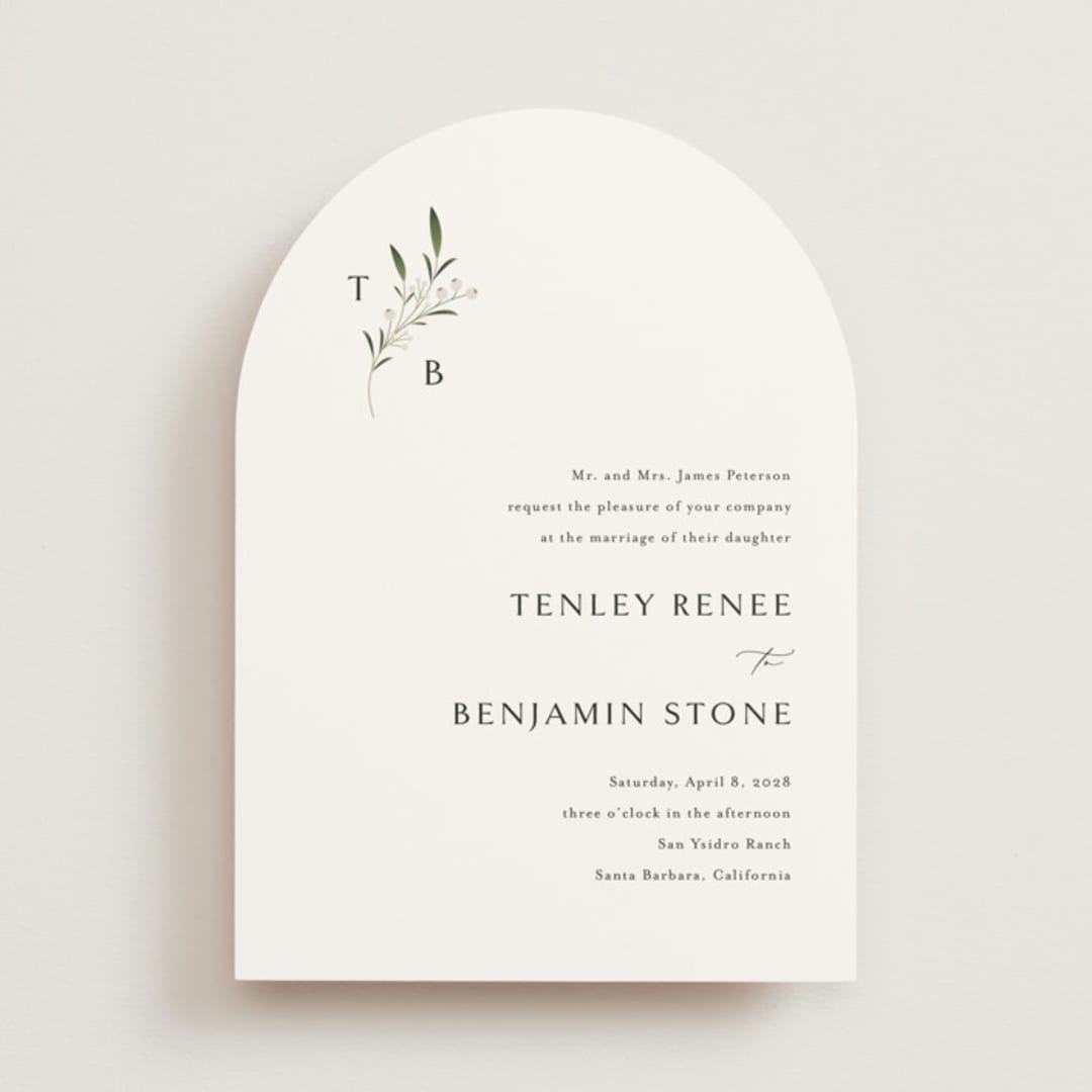 "Gentle Whisper" - Wedding Invitations in Cotton by Jennifer Postorino - Front