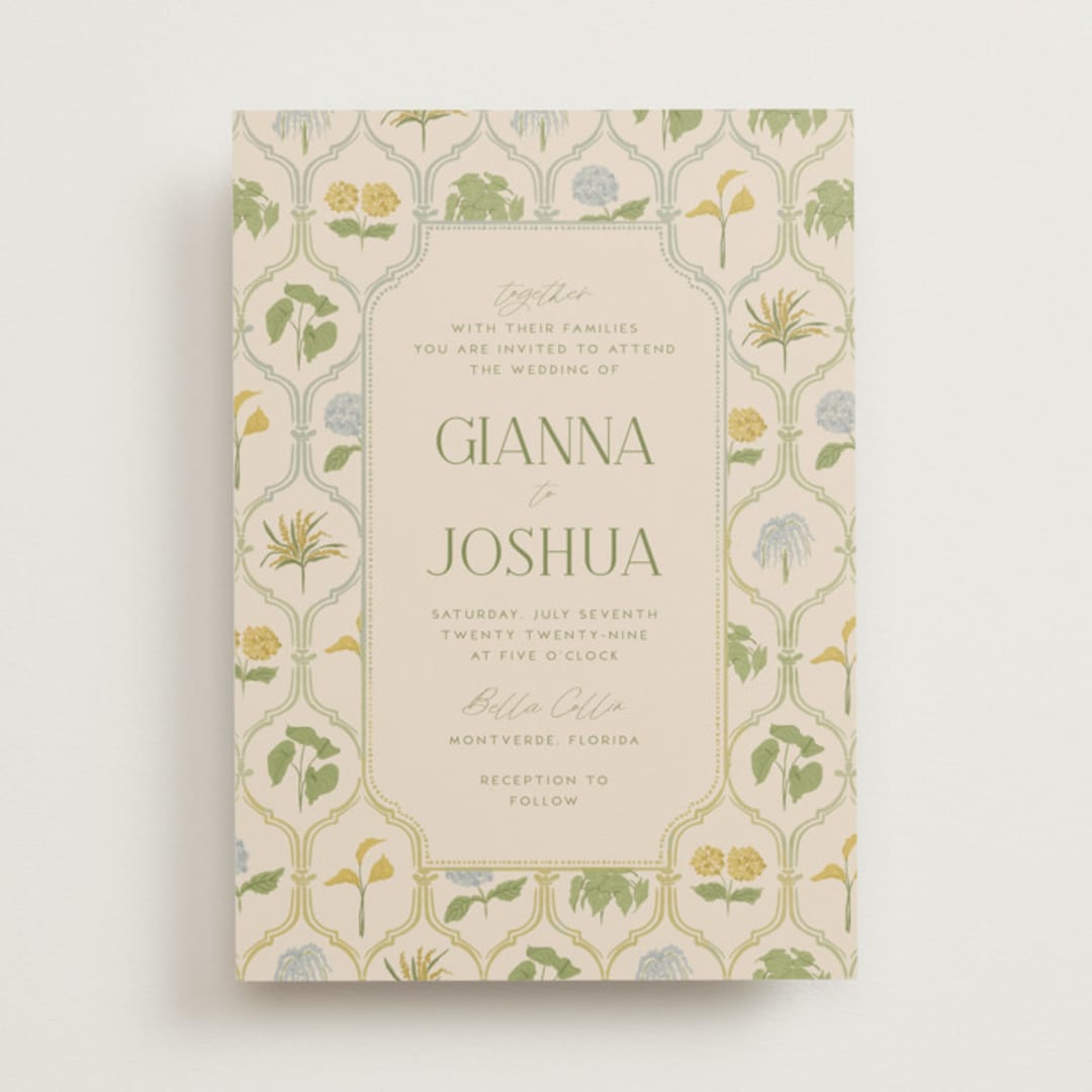 "The Gallery" - Wedding Invitations in Summer Citrus by Vera Lim - Front