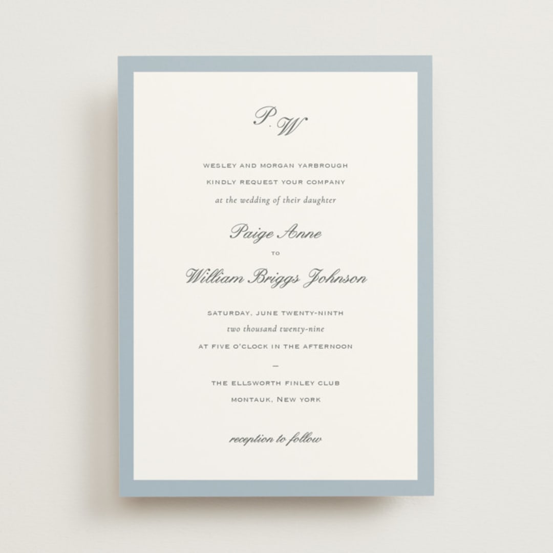 "briland" - Wedding Invitations in Sky by Sara Hicks Malone - Front