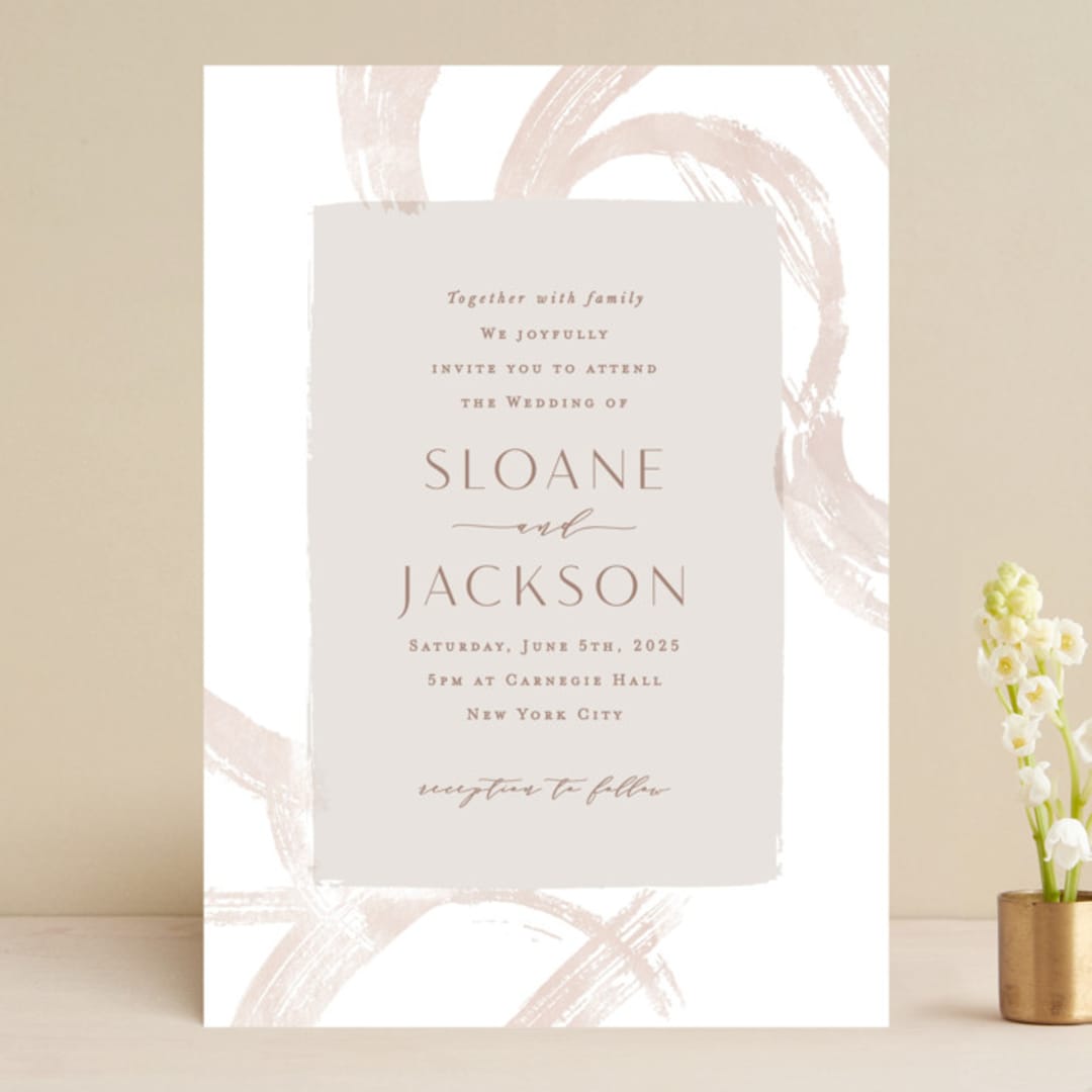 "Modern Rings" - Wedding Invitations in Blush by Hooray Creative - Front