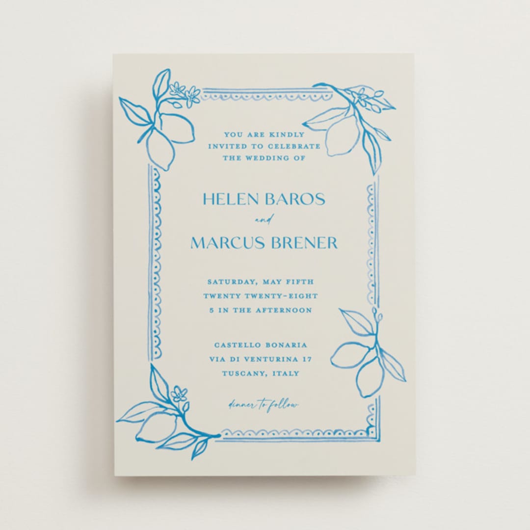"Mediterraneo" - Wedding Invitations in Ocean by Pati Cascino - Front