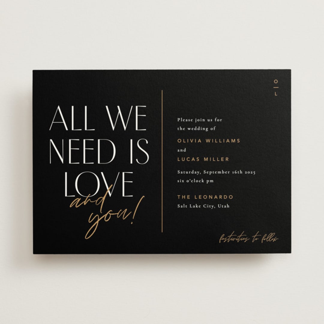 "love love love" - Wedding Invitations in Onyx by Robert and Stella - Front